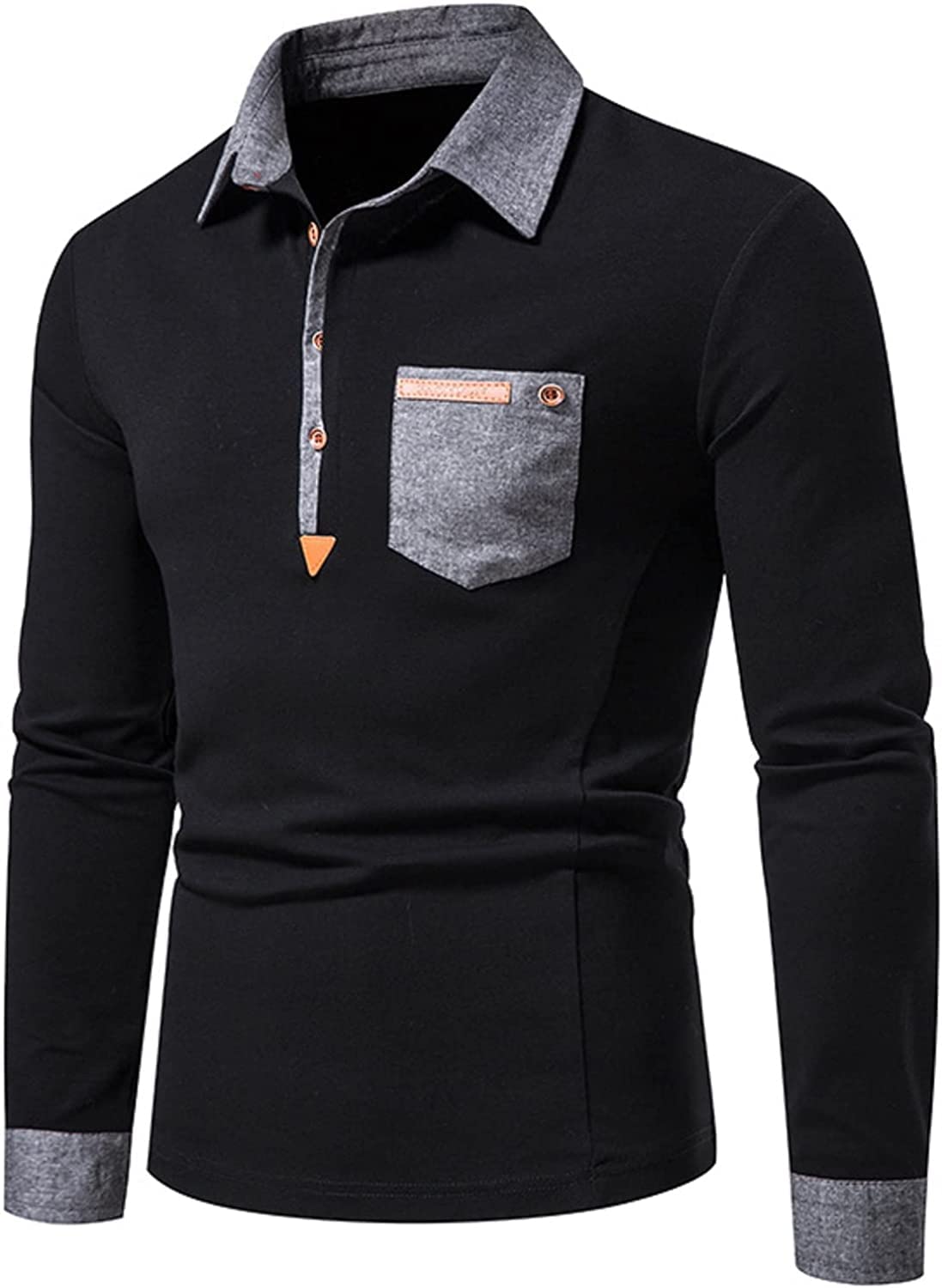 Polo pull noir homme en coton L style décontracté - 7