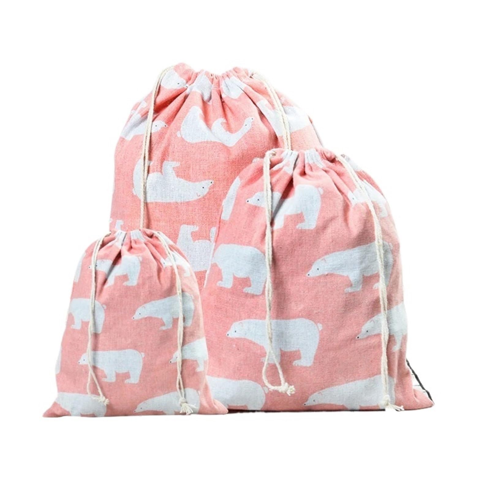 VOPLIVAT Linen Burlap Bag, Hessian Sack Drawstring Cotton Linen Storage Bags Multicolor S/M/L(Color-10,L)