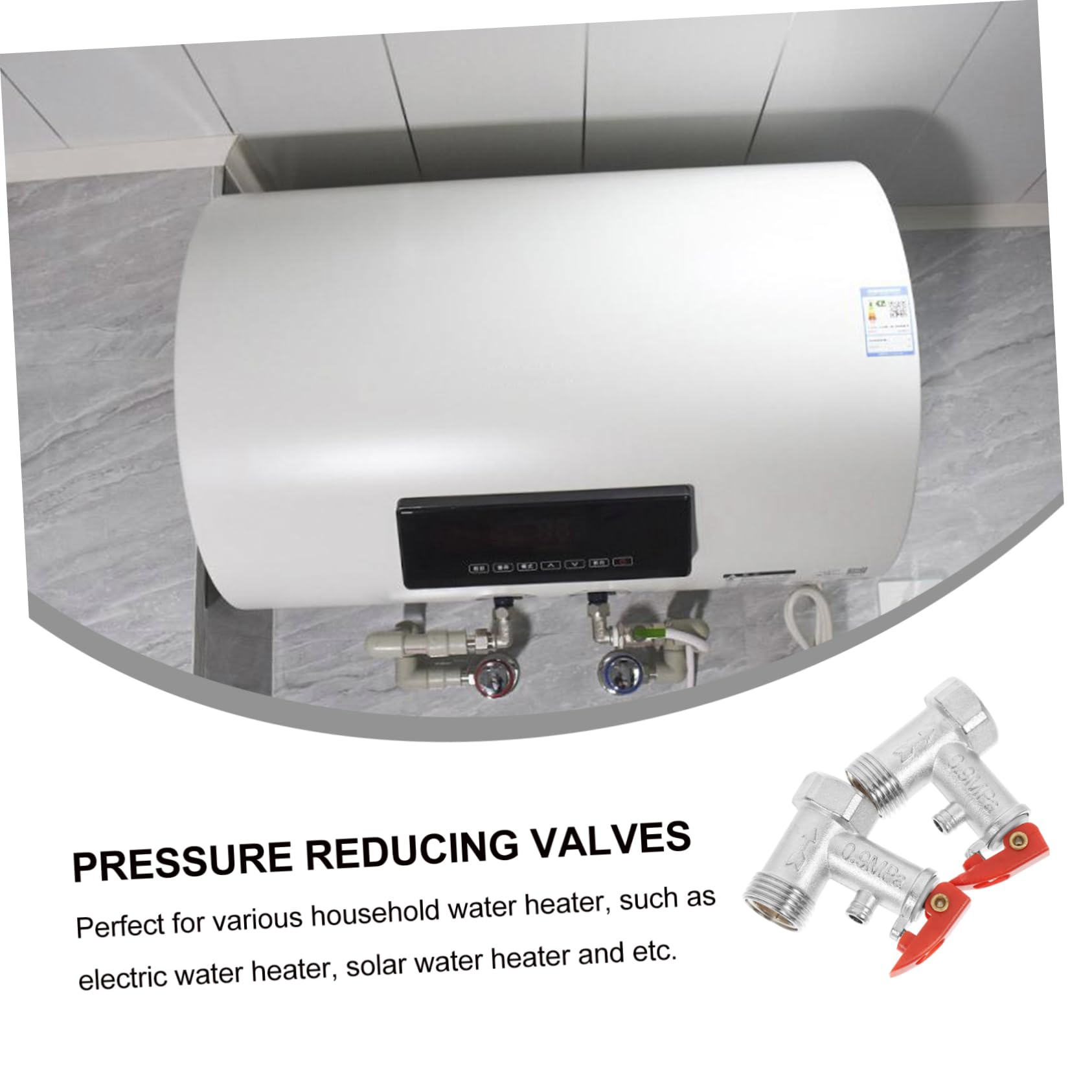 Healeved 2 Stück Kupfer Druckminderungsventile 1/2 Zoll Sicherheitsventil für Warmwasserbereiter mit Überdruckentlastung Langlebig und Bruchsicher