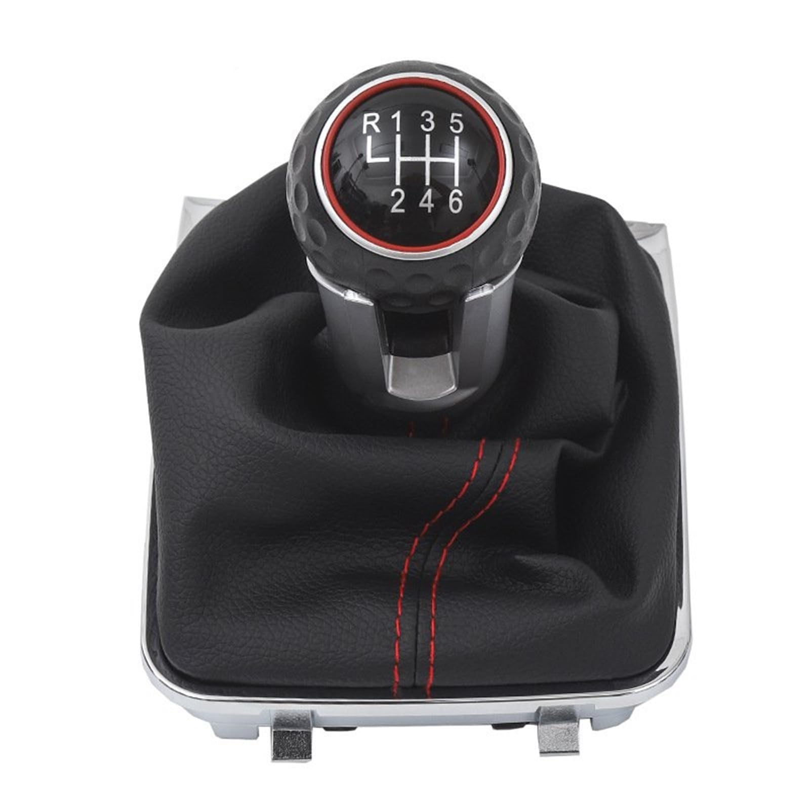 Meumir Black Car Gear Knob Stick Shifter For Vw For Golf For Jetta Mk5 Mk6 For Gtd Manual Transmission Shift Knob Head Rod Decoration Accessories(For 6 Speed)