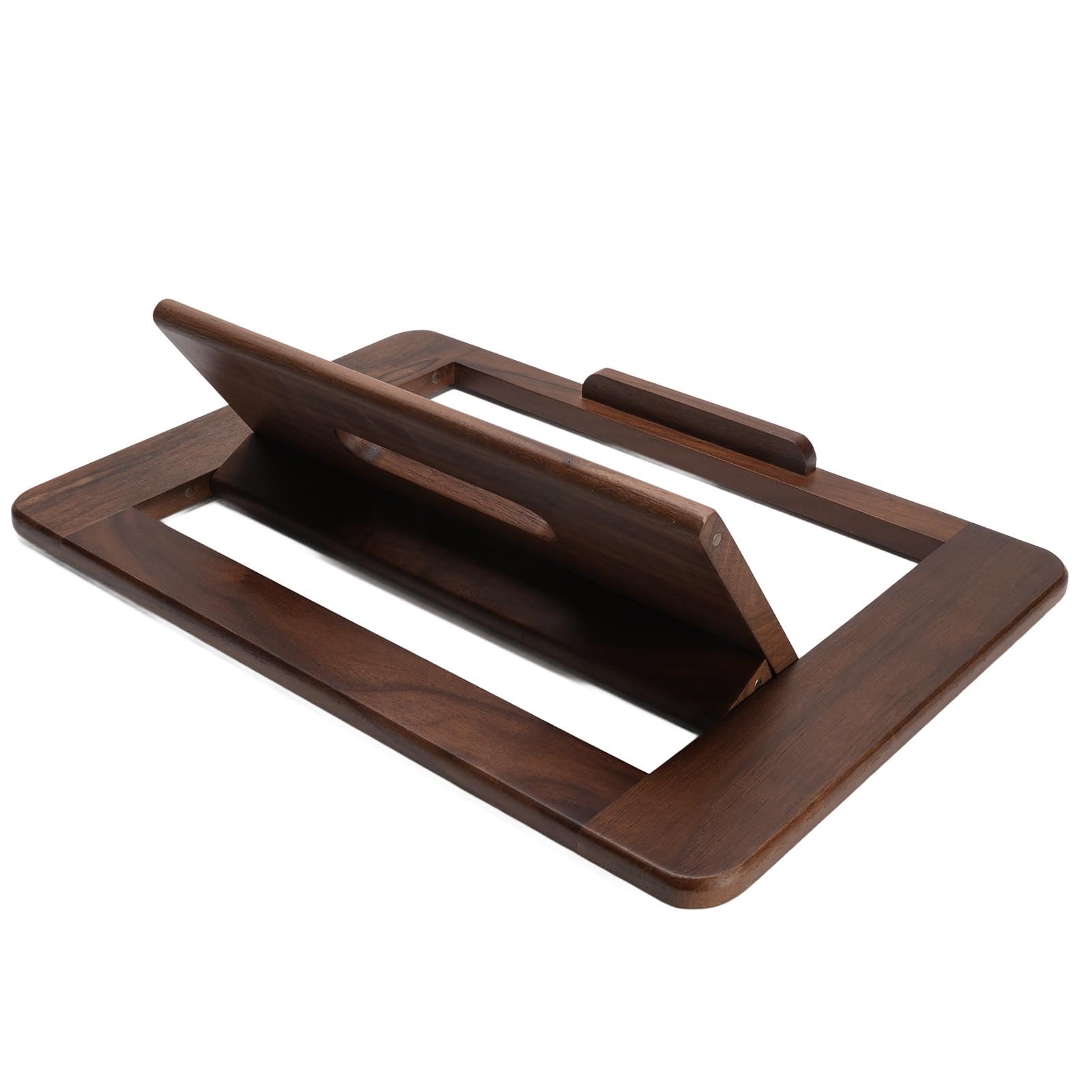 Soporte de Escritorio Plegable para Tableta de Madera de Nogal, Soporte Premium para Tableta para Escritorio, Elevador para Computadora Portátil para Dibujar, Leer y Visualizar, Plegable,