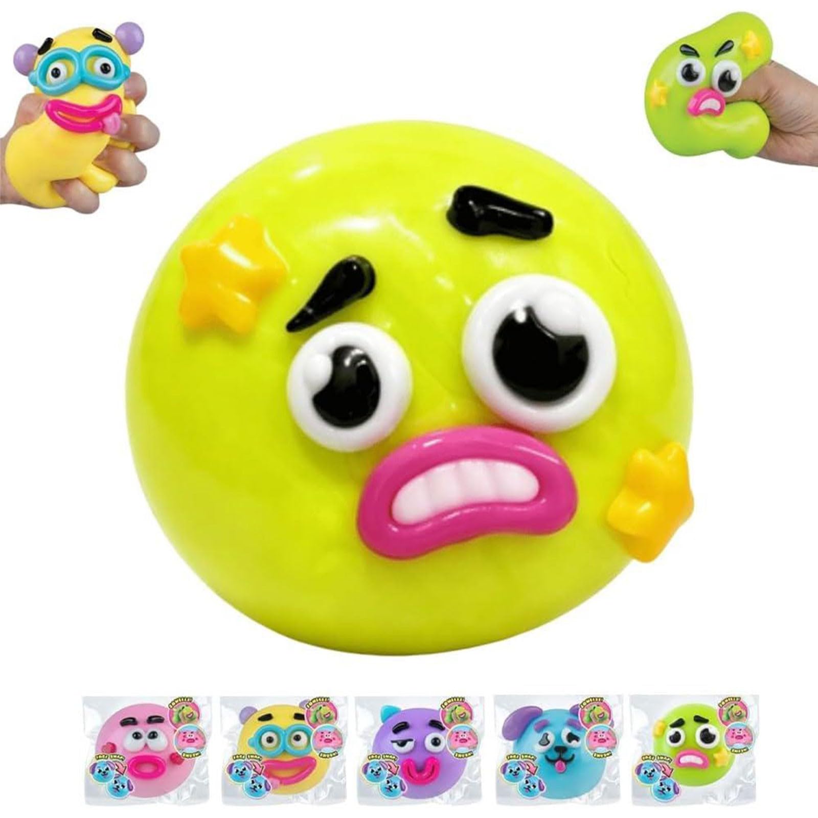 Smushers Squishy Fidget Toys, Interchangeable Dog Face Swap Squishy stress balls Stress Relief Sensory Squeeze Toy for Adult (C)