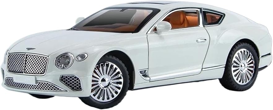 Die-cast Metal Vehicles 124 Scale for Bentley Continental GT LuxuryCar Die Casting Alloy Car Model Simulation Mini Vehicle Dynamic Display Model Collector CarsWhite