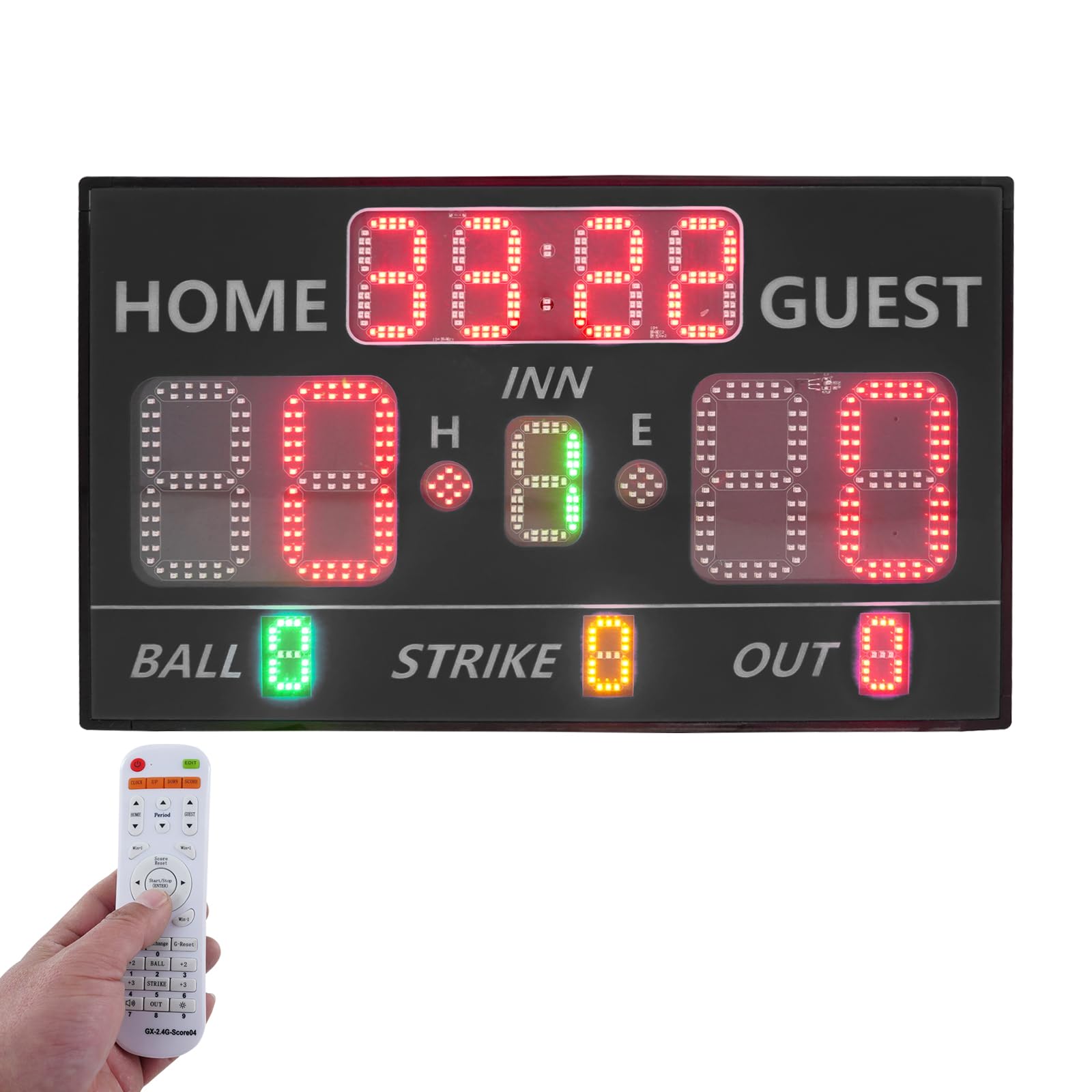 Lavagna digitale con telecomando, lavagna elettronica a LED con timer, orologio promemoria, suono, lavagnetta da baseball portatile, segnapunti digitale, contapunti elettronico per giochi all'aperto