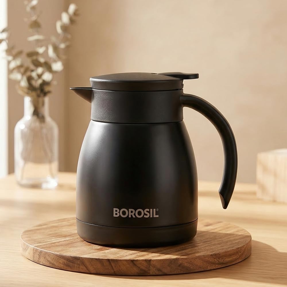 Borosil Stainless Steel Teapot 500ml Black - Image 1