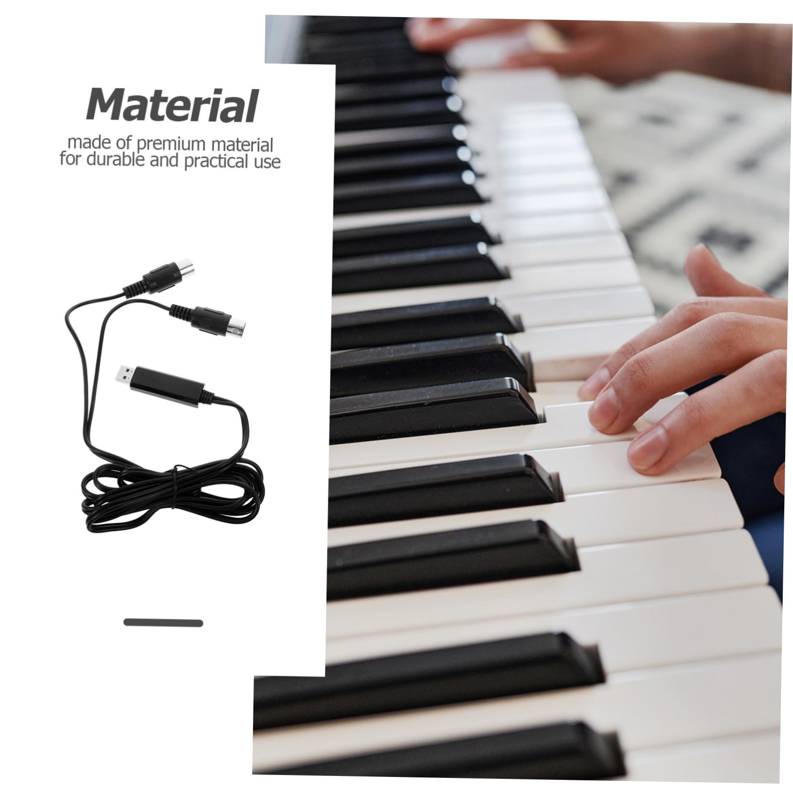 Toyvian 3pezzi Cavo Midi Usb Professionale Per Tastiera e Piano Elettronico Adattatore Play Per Pc e Laptop Compatibile Con e Trasmissione Dati Veloce e Stabile