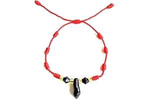 Black Azabache Red Rope Bracelet for Protection/pulsera De Azabache Para Proteccion.-B53