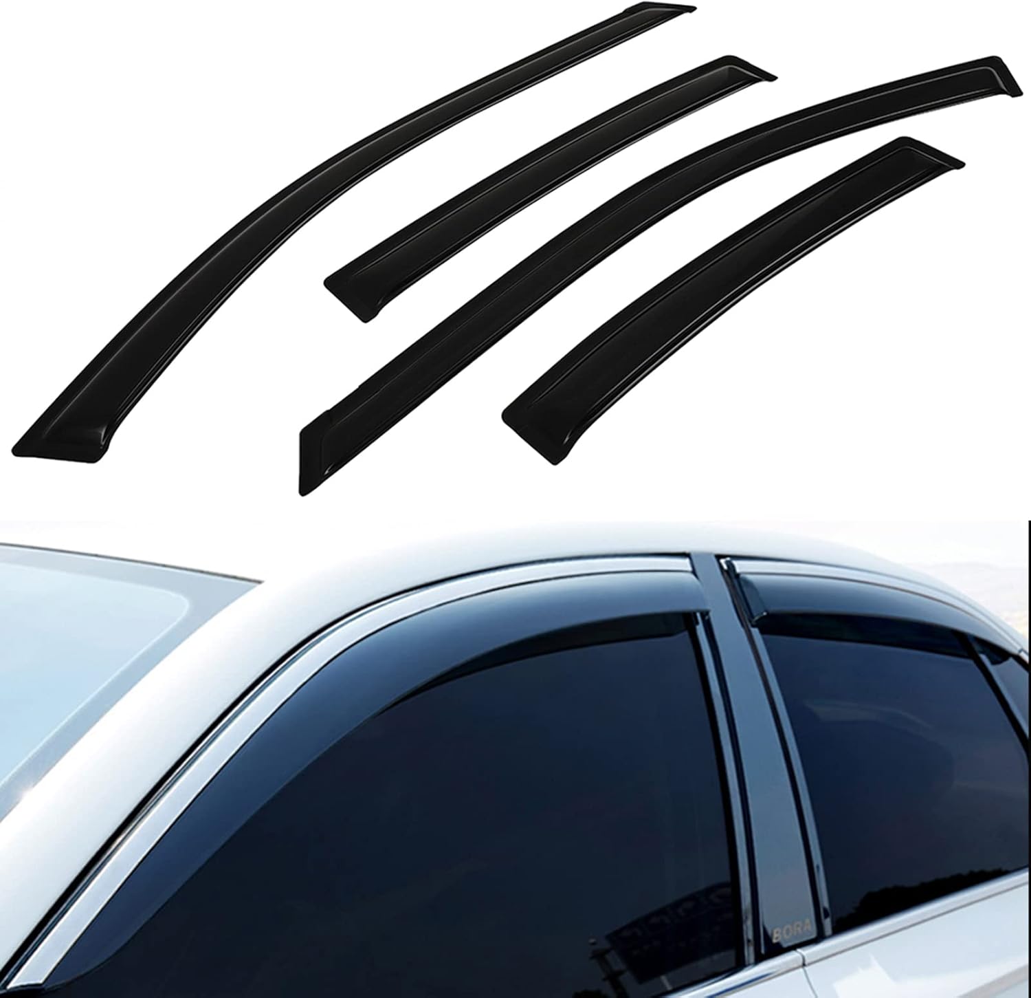 SCITOO Window Visors Outside Mount Window Visor Deflector Rain Guard Compatible with 2004-2008 for Acura for TL 4Pcs Set