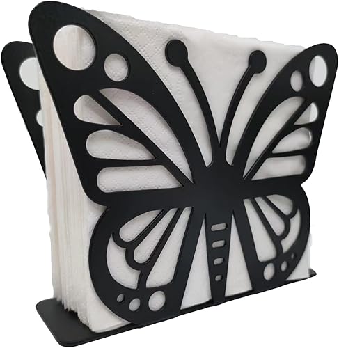 Servilletero vertical negro para mesa, servilleta de cóctel de metal negro, dispensador de pañuelos moderno independiente, soporte de servilleta de disponible en Yaxa Peru