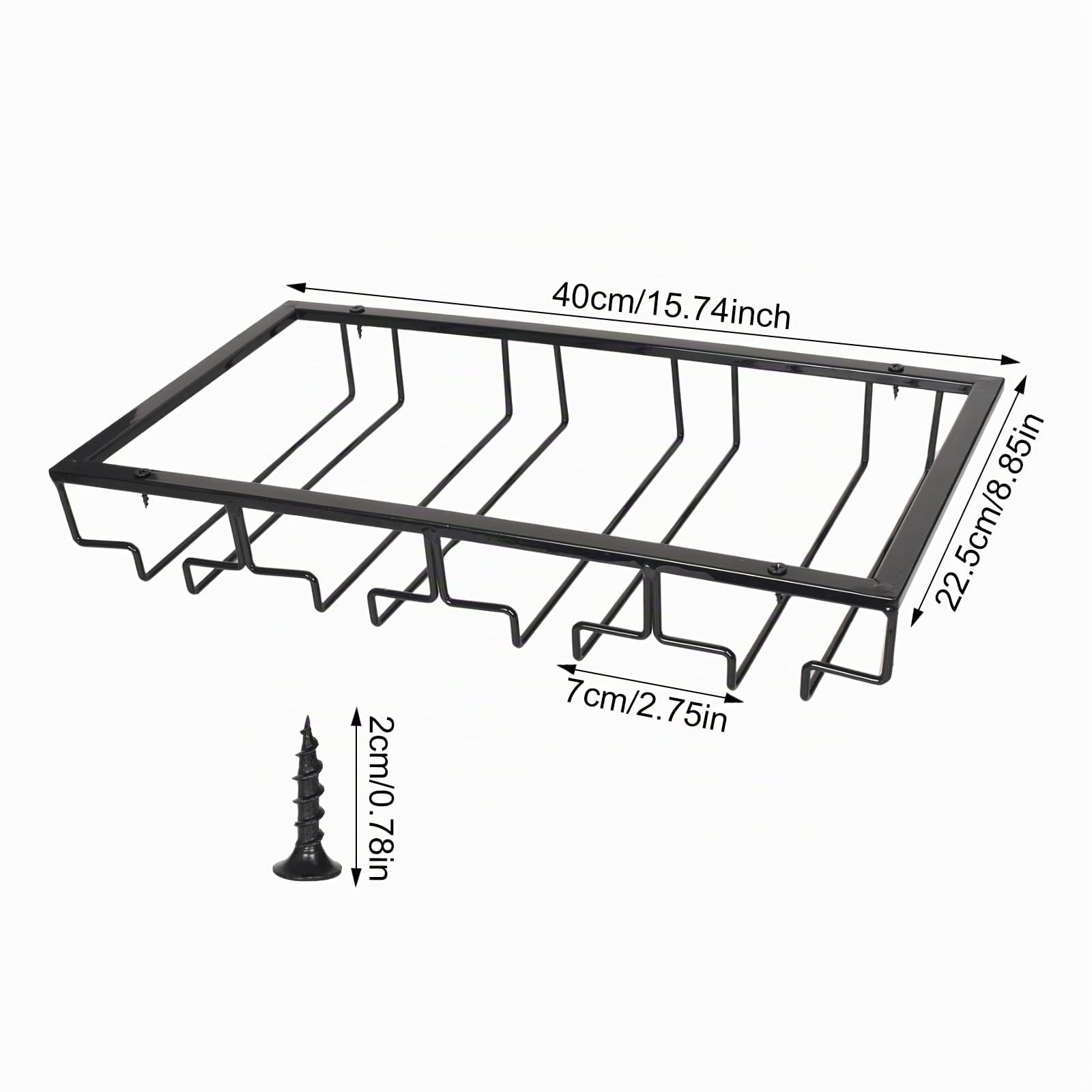 Dokeno 2 Pezzi Portabicchieri da Vino, Supporto per Calici da Vino Sotto Armadietto con Viti, 4 Slette Porta Bicchieri da Appendere per 8-12 Bicchieri per Famiglia, Ristorante, Hotel