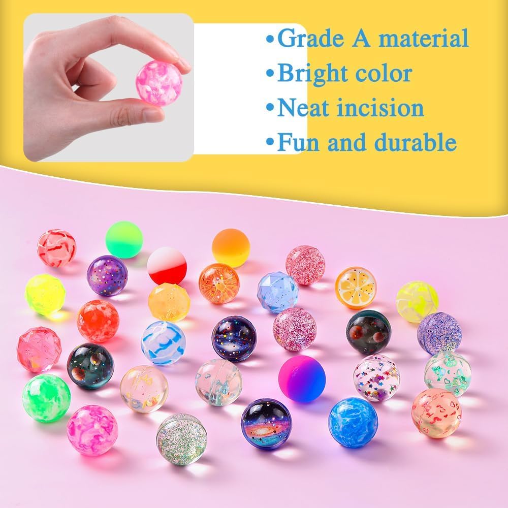 JOLCEEY 30 Stück Flummies Set - Bunte Hüpfbälle Für Kinder Party