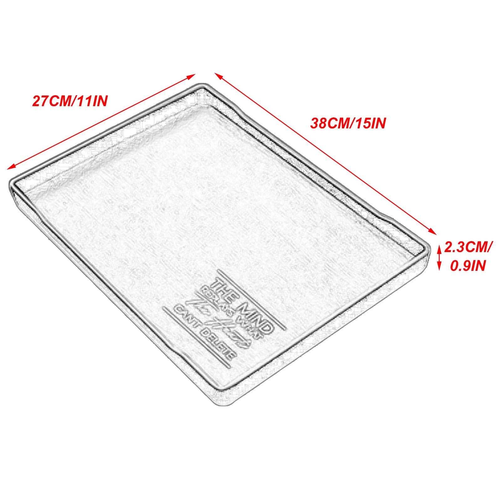 Juego de 3 Bandejas Decorativas, Bandejas Plastico, Ideales para Postres, Macetas, Fabricadas en Plástico Resistente y Duradero(Black,27x38x2.3CM/11x15x0.9IN)