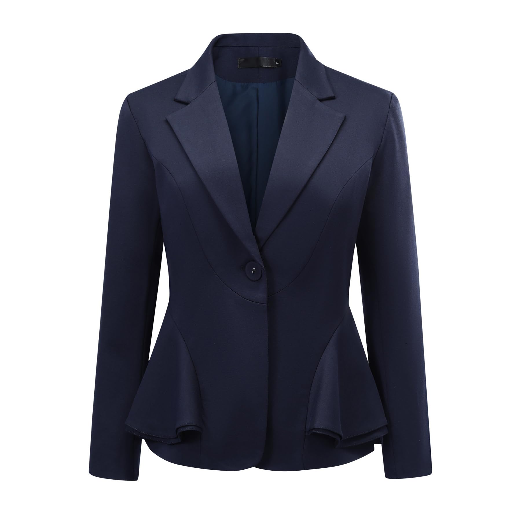 YYNUDA Blazer, giacca da donna con orlo peplum, business, casual, tinta unita, per feste, matrimoni, ufficio