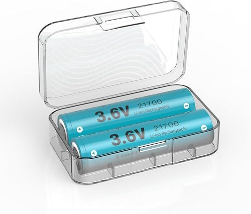 SHENMZ Paquete de 2 baterías de 2 1 700 3.6 V 5500 mAh 21700 batería recargable de parte superior plana para linterna, faros, etc.