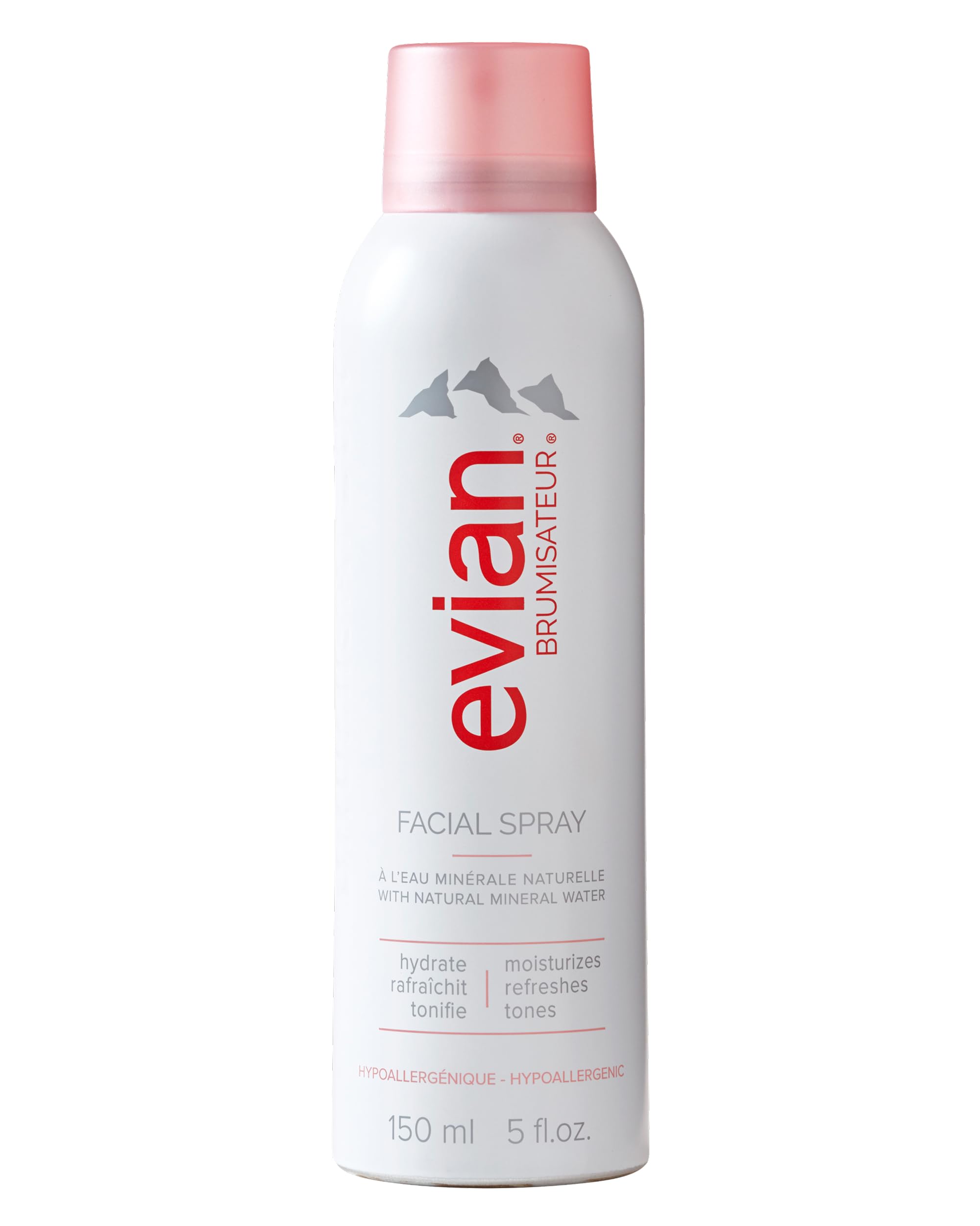 evianFacial Spray 5 oz - Hydrating Mineral Water Mist for Face & Skin - Refreshes Makeup, Sets, & Tones - Skincare Mist for Daily Hydration and On-the-Go Moisturizing Relief
