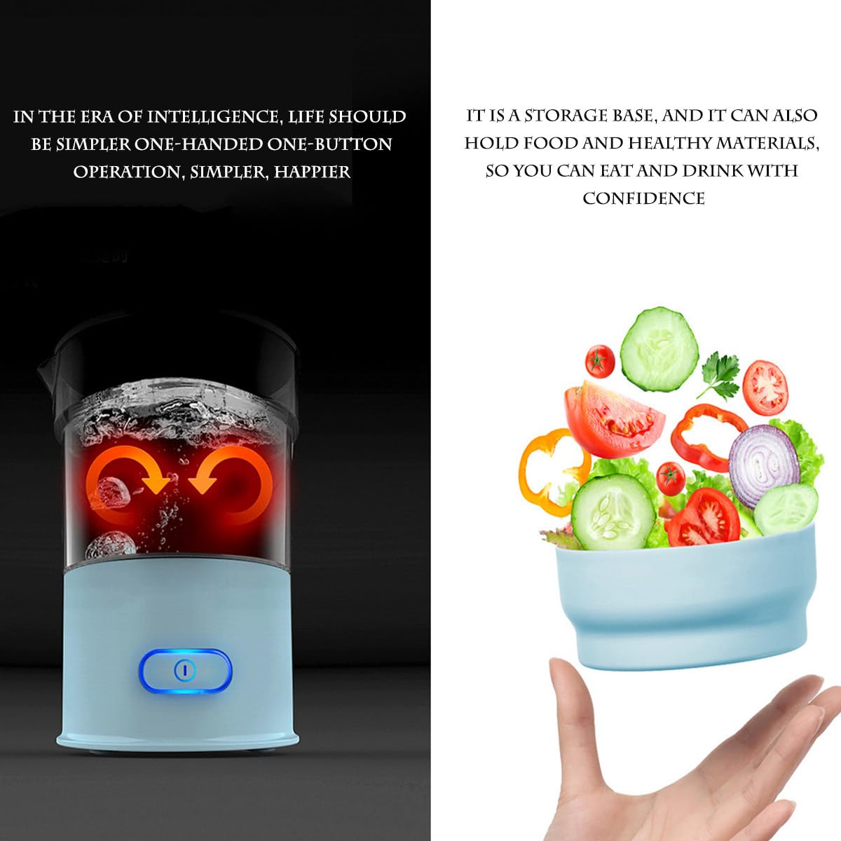 Bollitore elettrico pieghevole da viaggio, piccolo bollitore elettrico, bollitore portatile intelligente One-Touch con design pieghevole a quattro vie e pieghevole a quattro vie