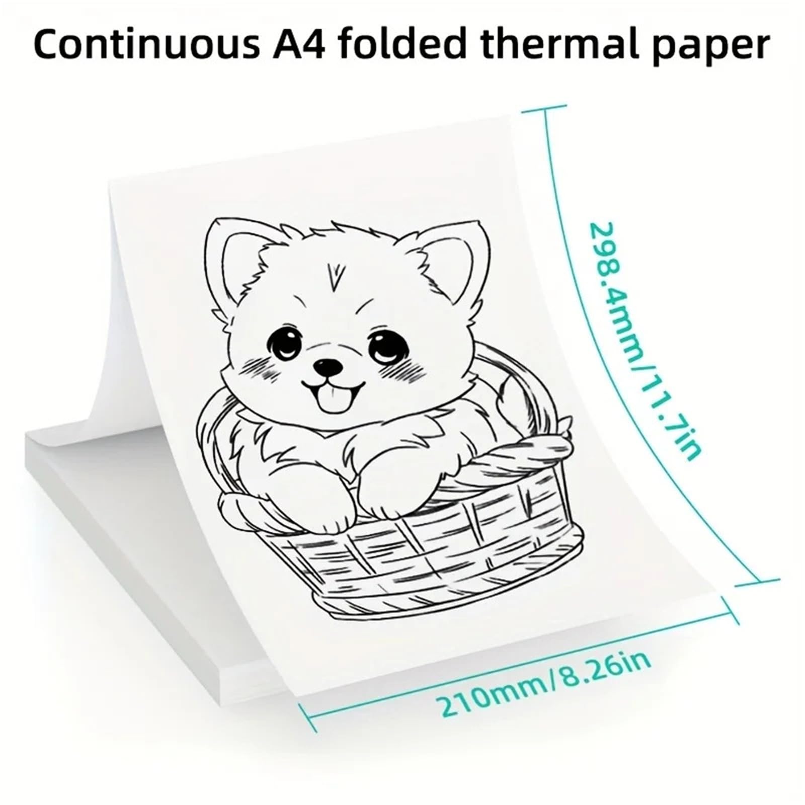 Kopierpapier Druckerpapier A4 200-Blatt-Pack A4-Thermopapier – schnell trocknender Dauerdrucker, Faltblätter for Quittungen und Rechnungen