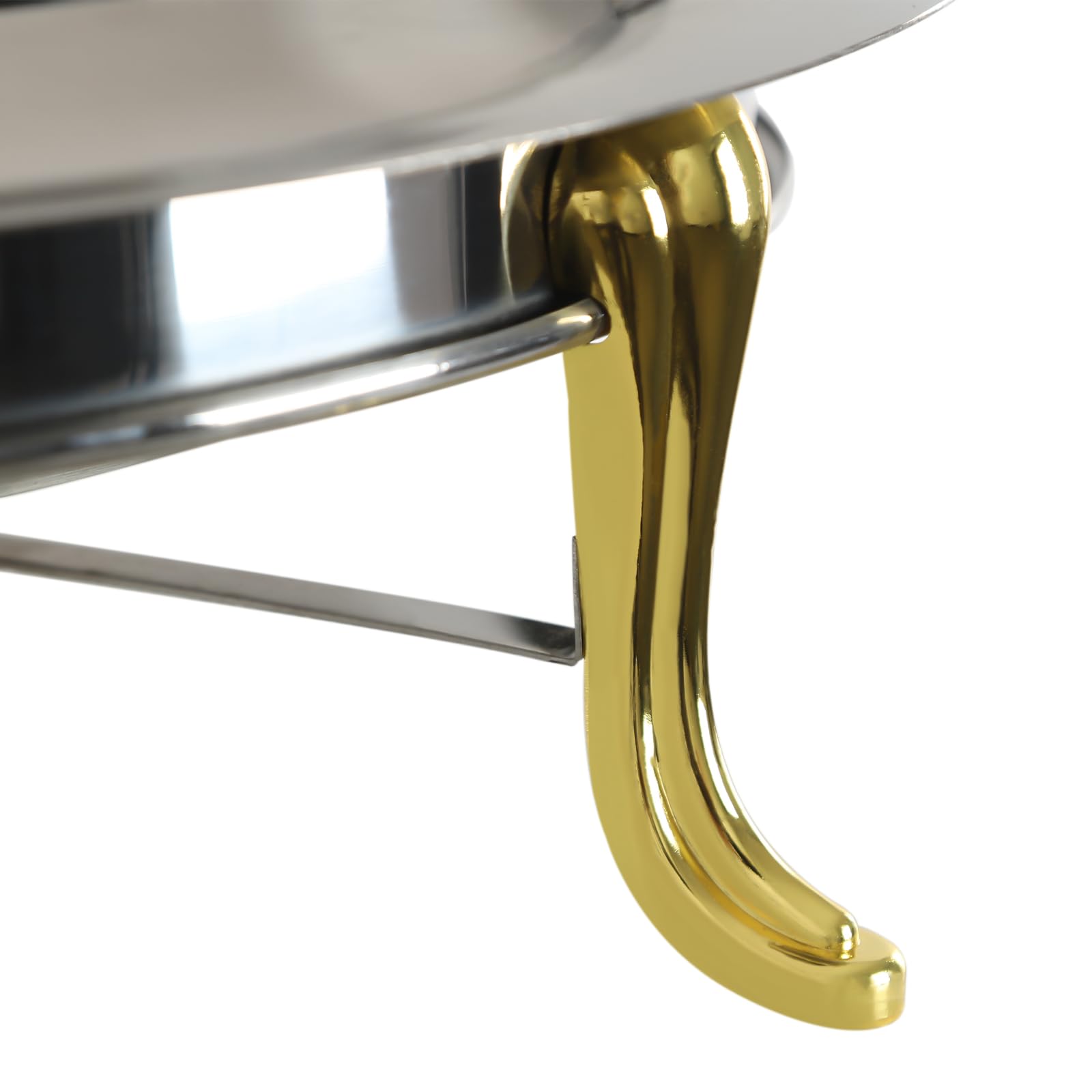 Set da 3 litri rotondo Chafing Dish Buffet in acciaio inox con coperchio in vetro, fuoco regolabile, Chafing Dish Buffet, scalda buffet, scrivania per alimenti caldi
