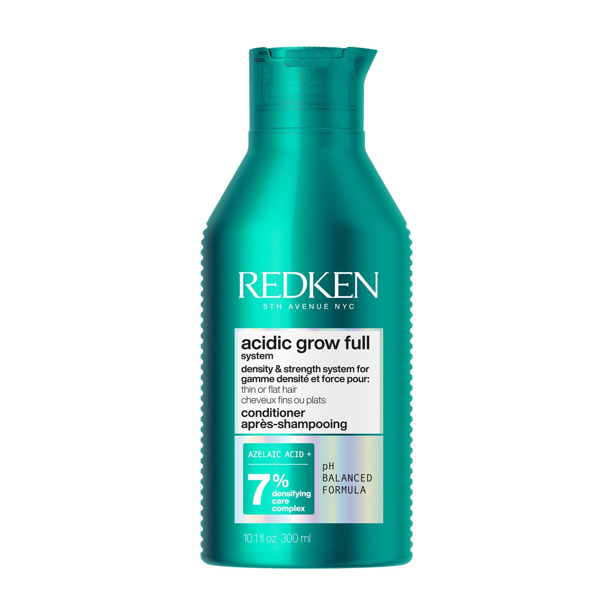 Redken, Acondicionador de Densidad, Para Cabello Fino, Sin Volumen, Desenreda, Reequilibra e Hidrata el Cuero Cabelludo, Con Ácido Azelaico, Acidic Grow Full System, 300 ml