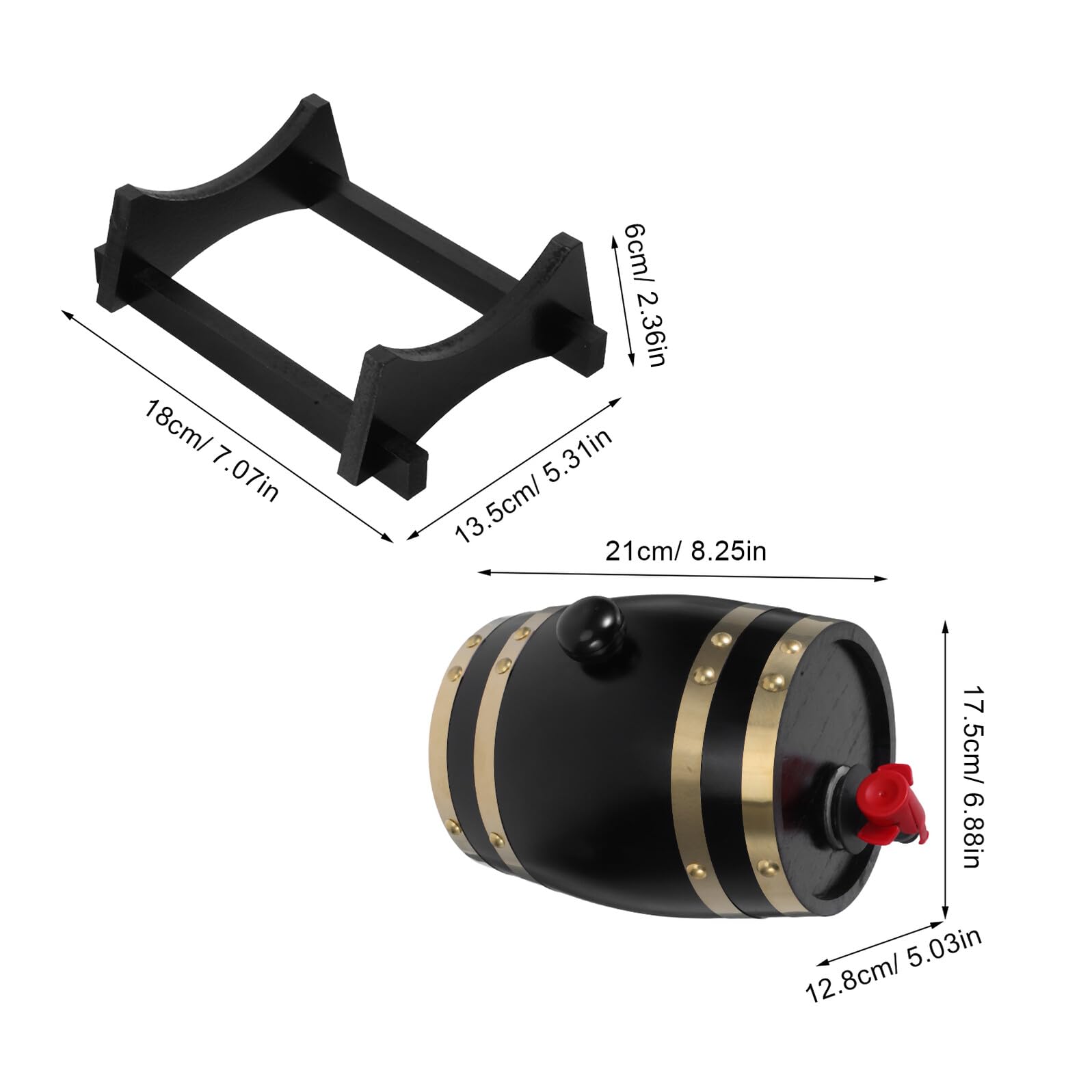 Cabilock Barril de Whisky de Roble Barril de Madera para Vino y Cerveza Dispensador con Grifo para Fiestas y Uso Doméstico