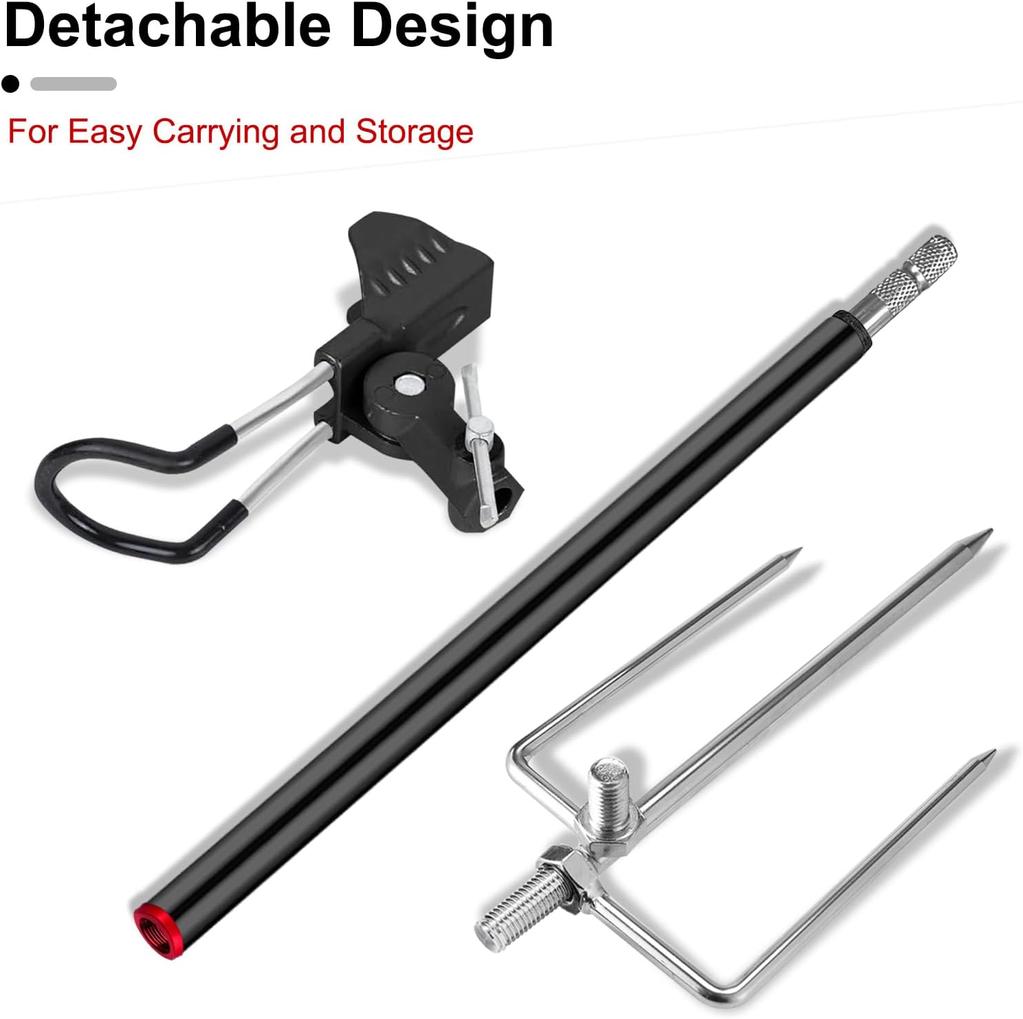 Fishing Rod Holders for Bank Fishing, 360 Degree Adjustable Fishing Rod Holders for Ground , Multifunctional Aluminum Beach Fishing Rod Holder Fishing Gifts for Men