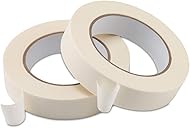 Lichamp Masking Tape 1 inch, 2 Pack General Purpose Beige Masking Tape White Masking Paper, 1 inch x 55 Yards x 2 Rolls (110 Total Yards)