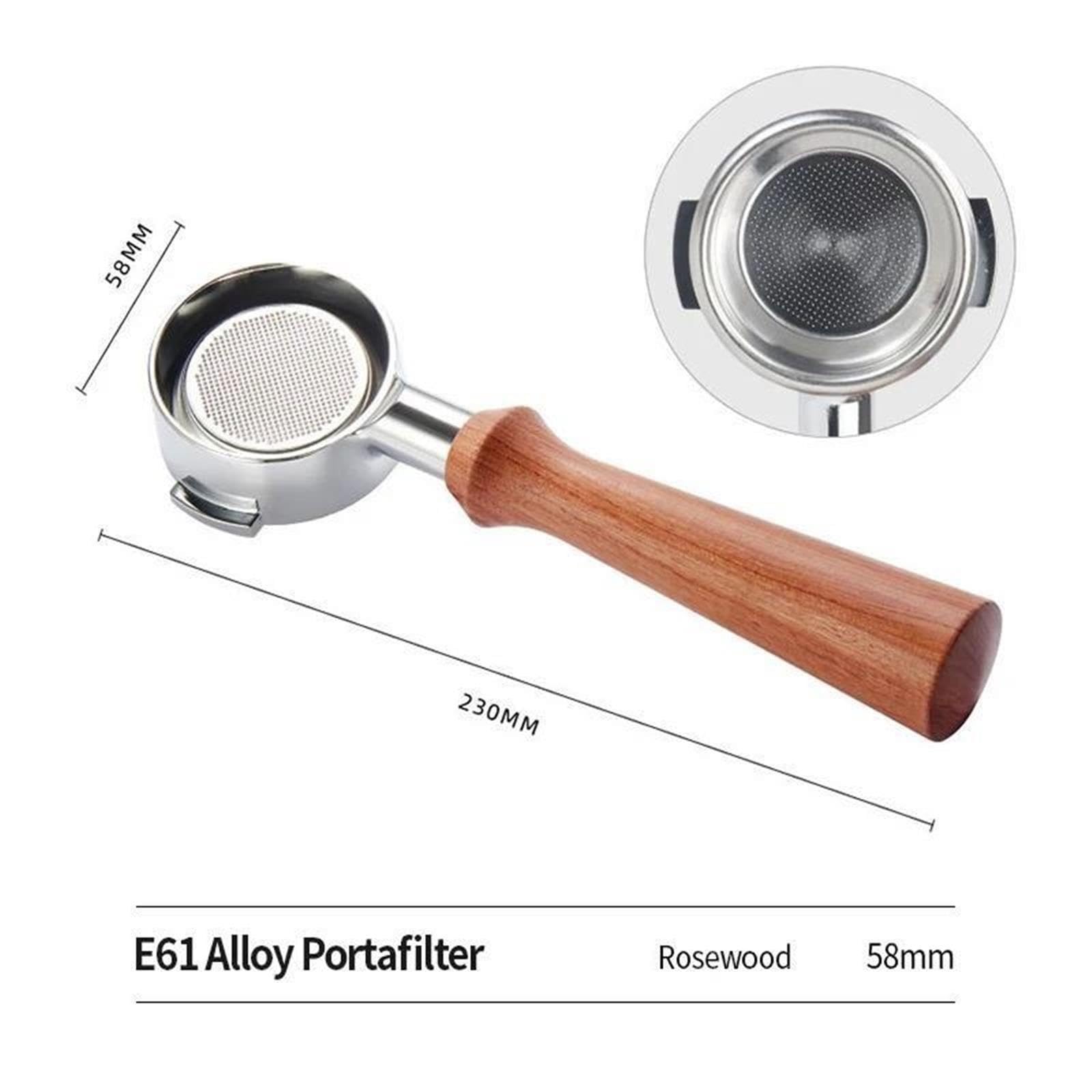 Mango De Portafiltro Para Máquina De Café, Compatible Con OANKR, Portafiltro Desnudo E61 De 58 Mm, Compatible Con Lelit, Máquinas De Cabezales De Grupo E61, Espresso Sin Fondo