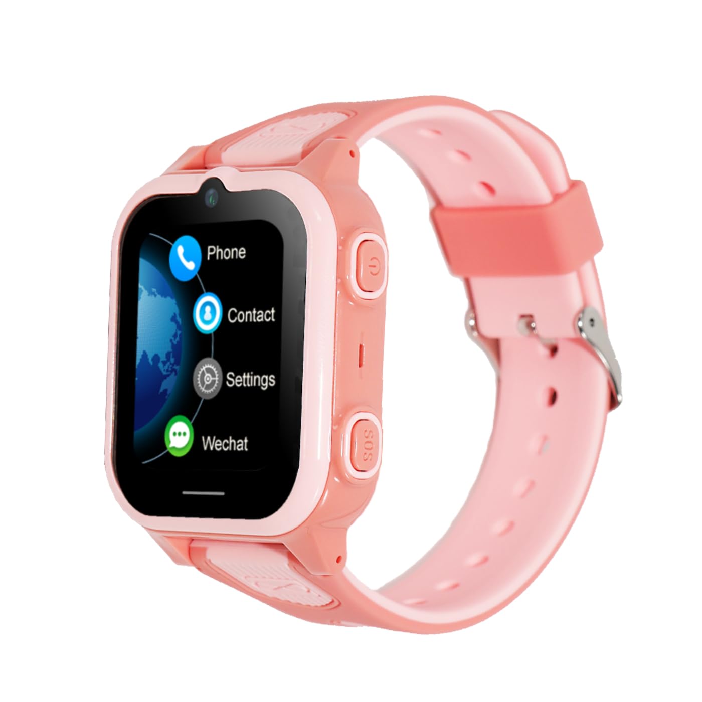 Winnes Reloj Inteligente 4G para niños, posicionamiento GPS, videollamada bidireccional, SOS, Modo Escolar, Resistente al Agua IPX, cámara, Despertador, Regalo para niñas y niños (Pink)