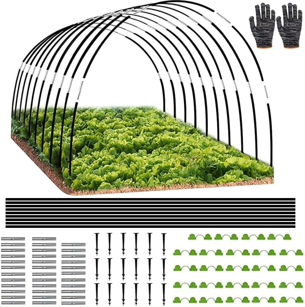 HuaMuDM 50 PCS Pflanztunnel Bögen,43cm Gewächshausreifen Fiberglas,Gartentunnel Reifen,Folientunnel Bögen, Gewächshaus Hoops,Gewächshausreifen Folientunnel,Bögen Für Folientunnel,Gartenreifen Hochbeet