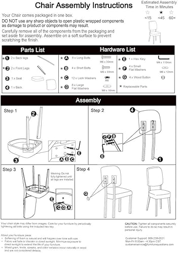 Miniatura 9 de Handy Living Juego de 2 sillas de comedor tapizadas sin brazos gris carbón
