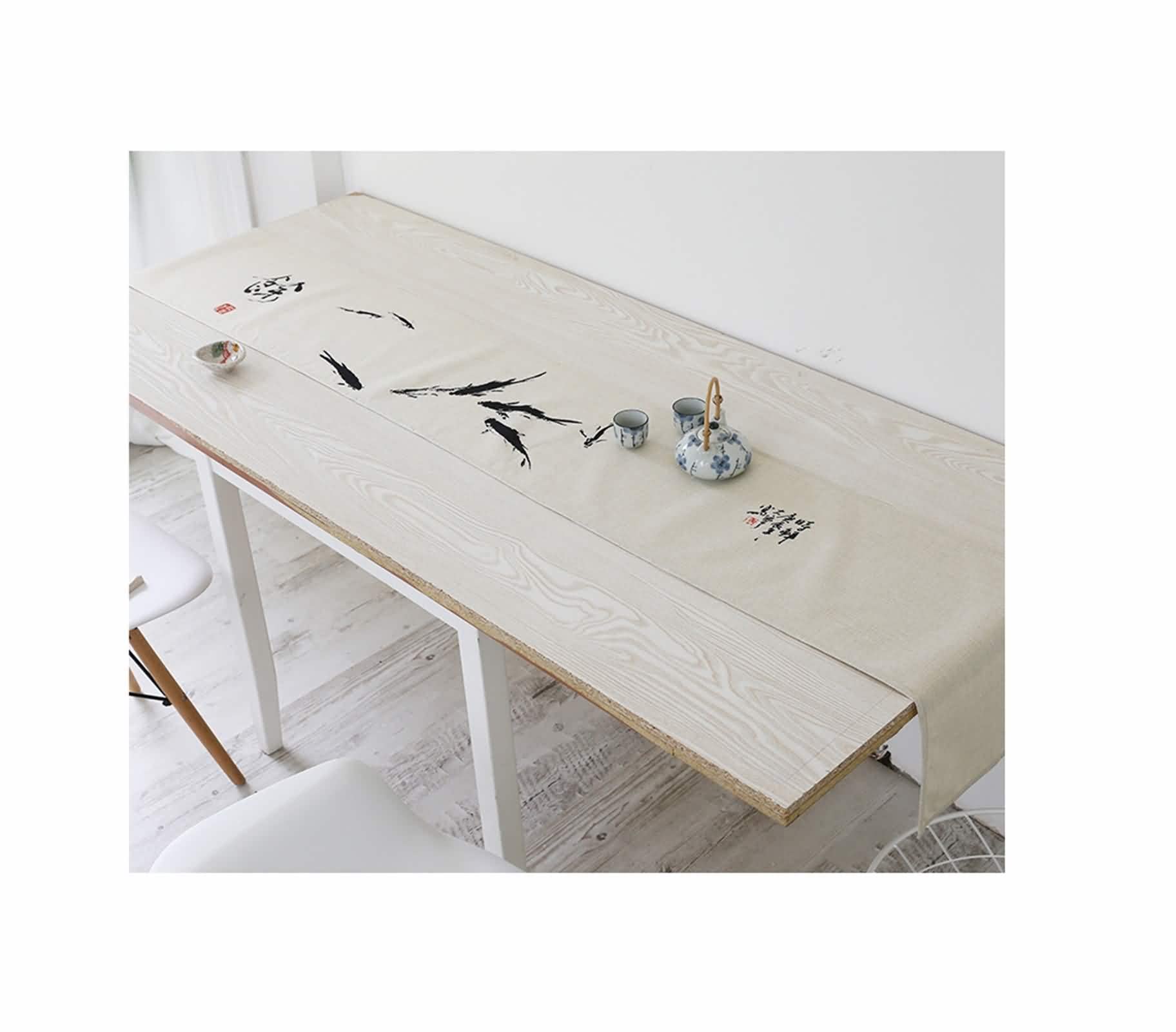 Table Runner Wedding, Tischläufer Geburtstag Stoff 32x190CM Vögel Bettwäsche Baumwolle Tischdeko Wohnzimmer Küche