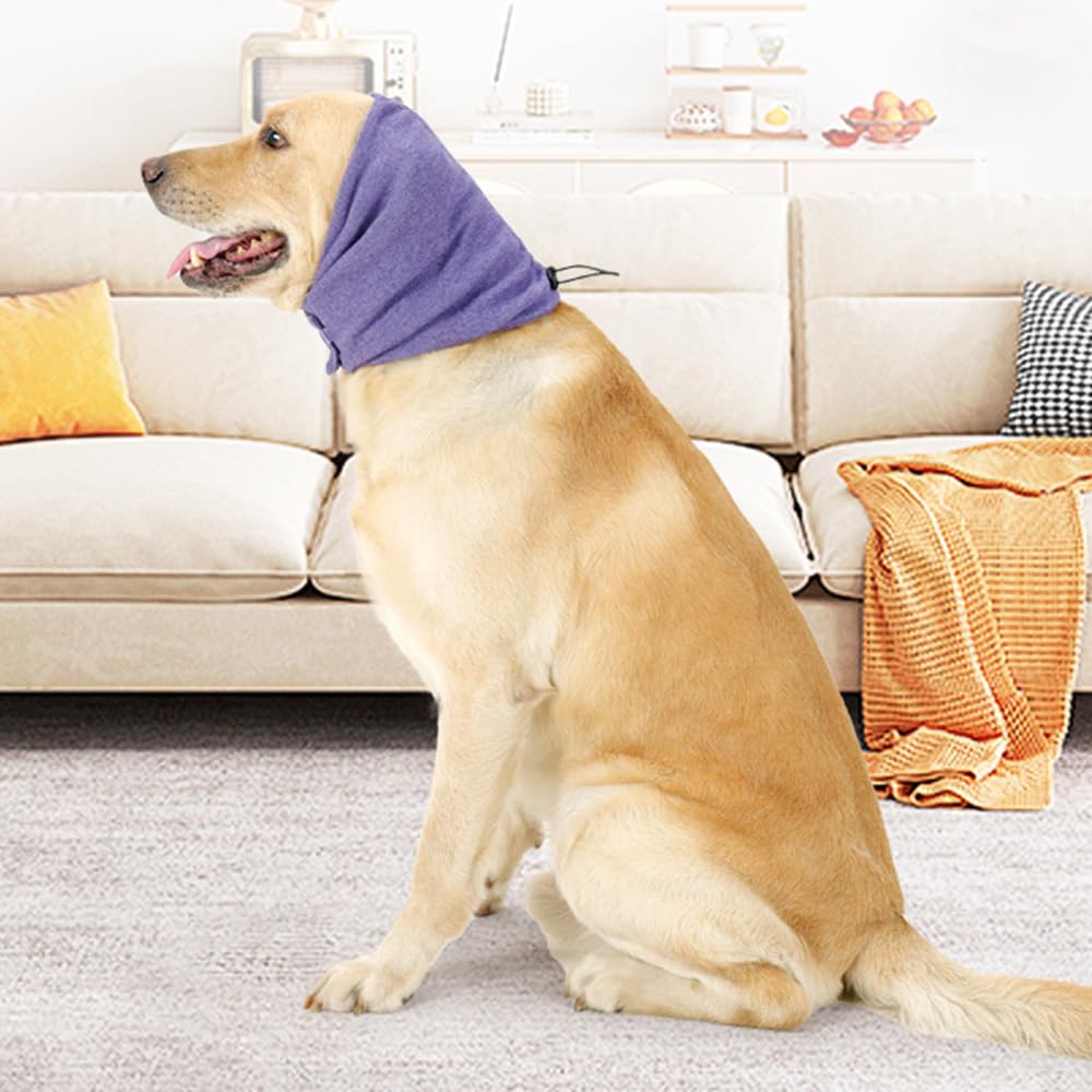 MiOYOOW Copertura per orecchie senza lembo per cani, facile da pulire, con autoadesivo regolabile, per alleviare l'ansia del cane, per scaldare il collo