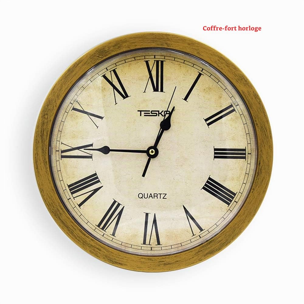 Horloge murale coffre-fort secret avec compartiment caché pour bijoux, argent et objets de valeur - Boîte de stockage