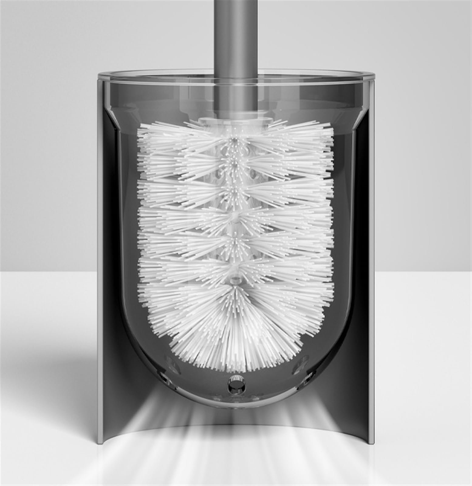 Cepillos de baño, Cepillo de baño con Soporte, Cepillo de Inodoro de Mango Largo, Cepillo para Inodoro, Cepillo para Fregar (Negro, 35 x 9 cm)