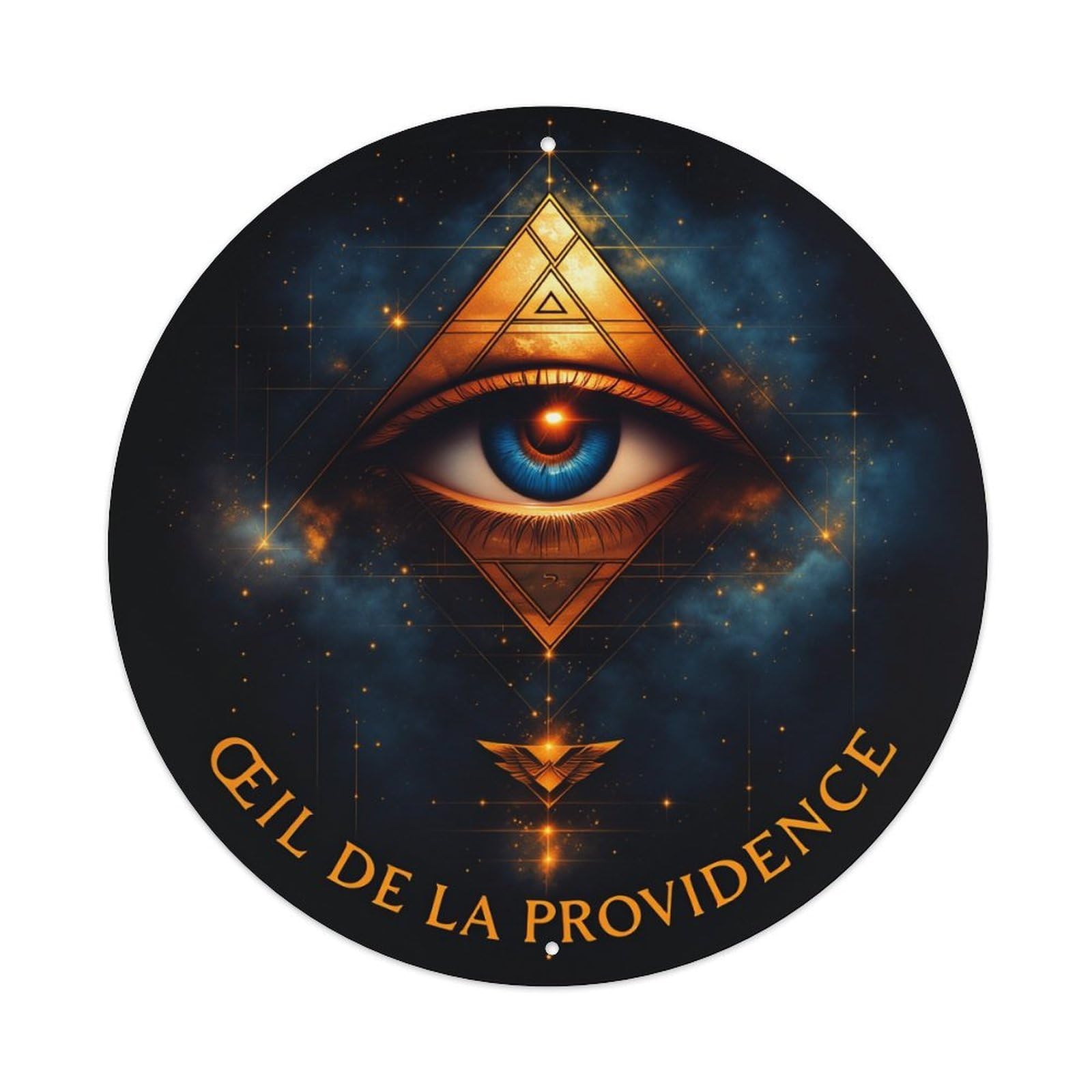 Eye Of Providence Symbol Pattern Round Tin Sign Vintage Metal Poster, Home Bar Garage Man Cave Cafe Indoor & Outdoor Wall Decoration 8x8Inches