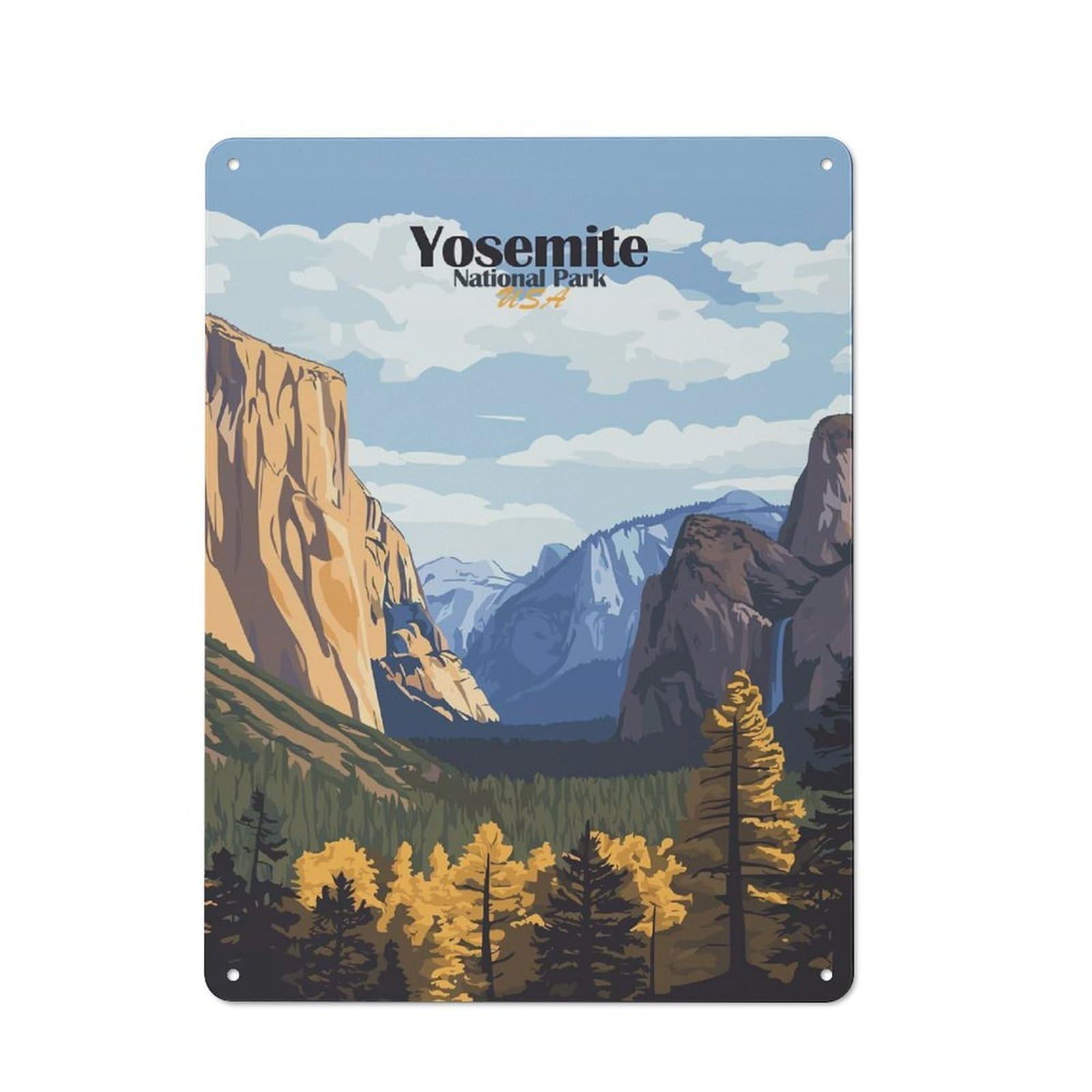 Junmoney Style-22 Garage Style Yosemite National Park Retro Metal Sign 40X30cm, Workshop Wall Decor For Workshop, Basement, Shed Or Games Room
