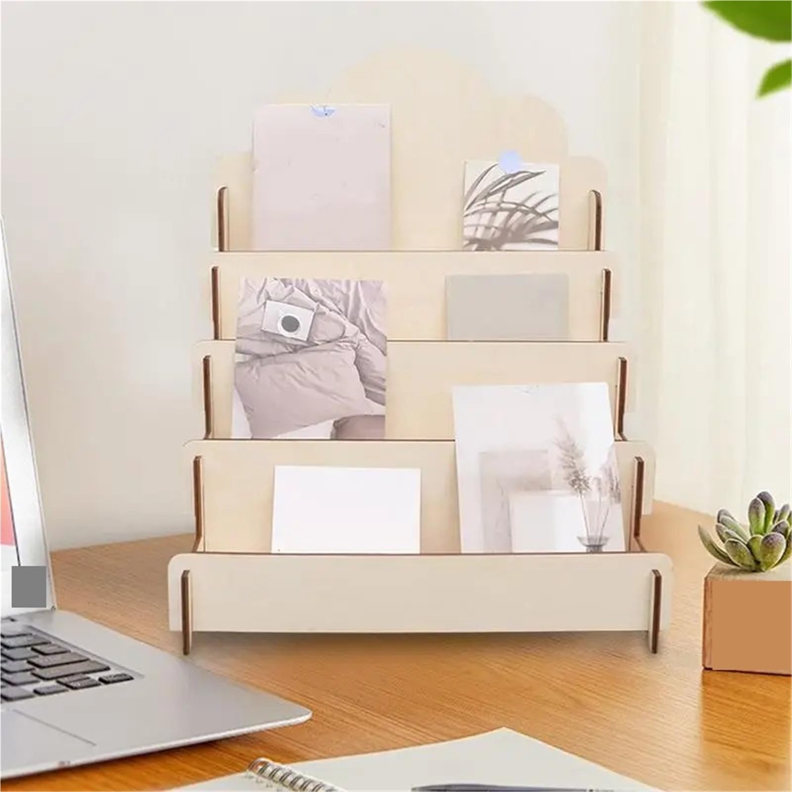 4 Schichten Holz Kartenständer Aufkleber Display Rack Multifunktionale Staffelei for Grußkarten Fotos Dekor Für Tischplatte