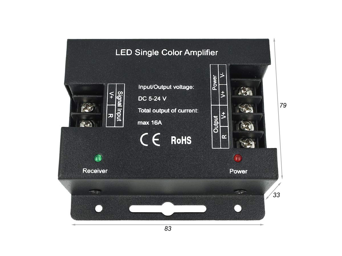 LEDLUX CL7006 Amplificatore PWM High Speed Power Amplifier Per Striscia Bobina Led 5V 12V 24V 16A Mono Colore 1 Canale AP101