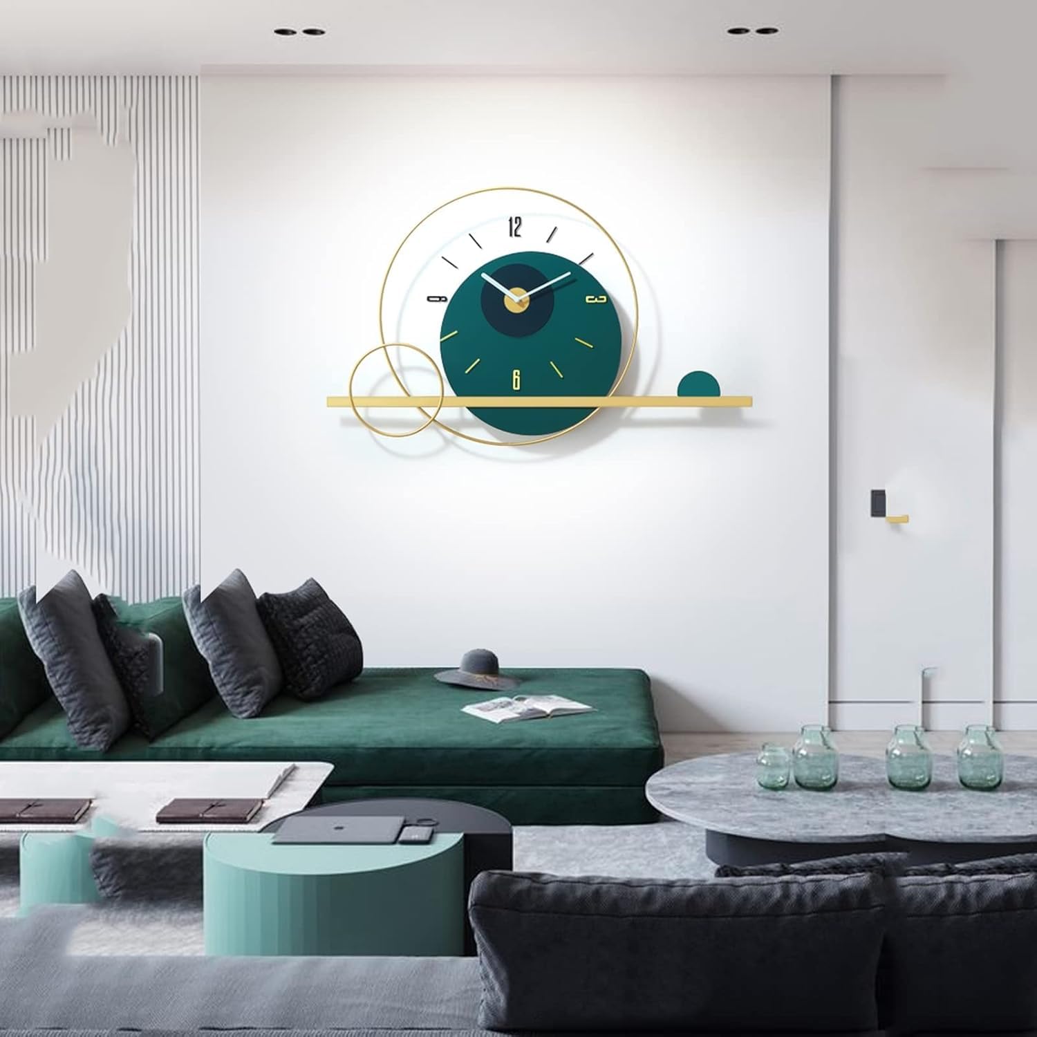 Art Luxury - Orologio da parete grande per soggiorno, orologio da parete creativo alla moda, elegante, per ristorante, bar, camera da letto