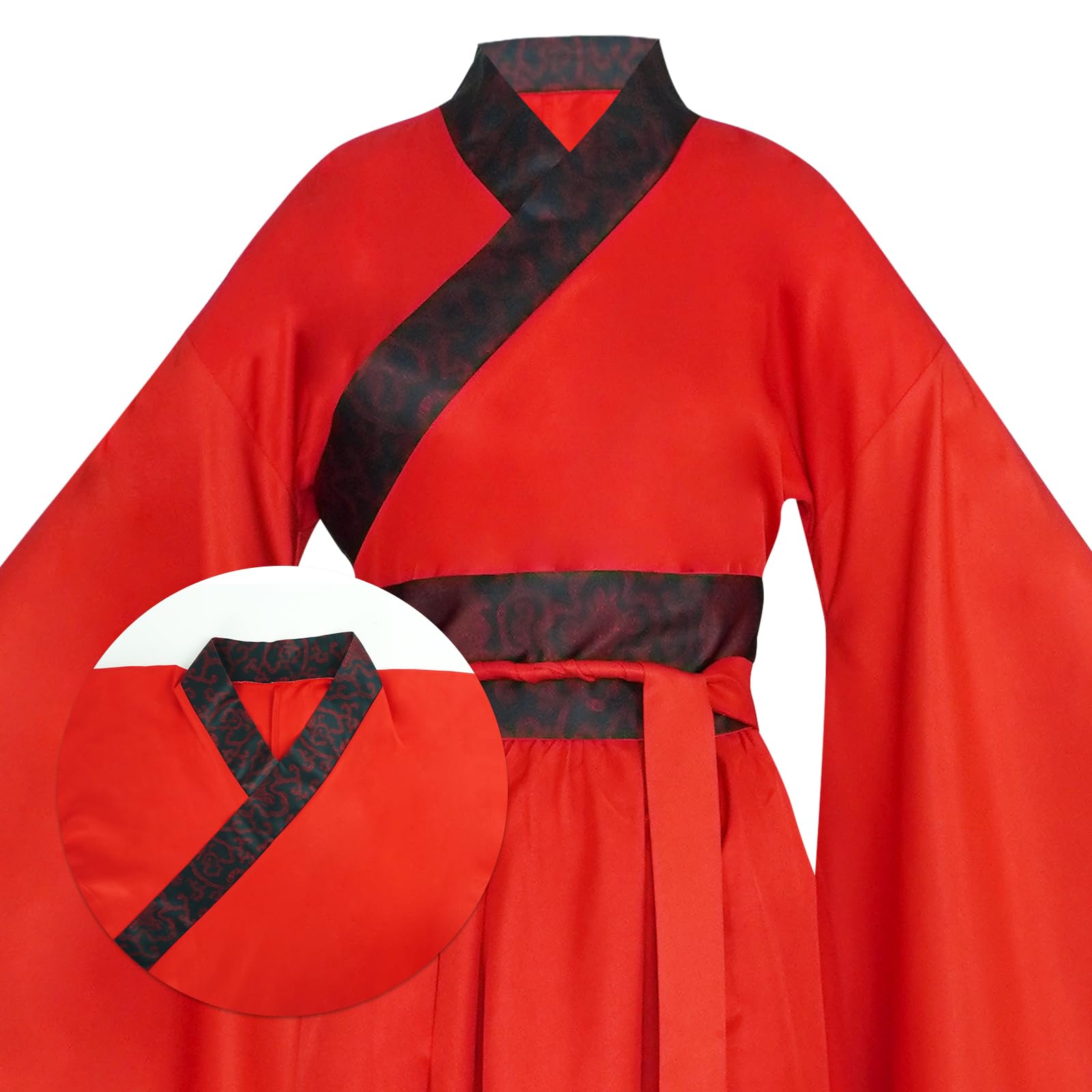 Damski zestaw Hanfu z dekoracyjną maską i składanym wachlarzem, tradycyjny chiński strój na cosplay, festiwal, pokaz i wydarzenia kulturalne