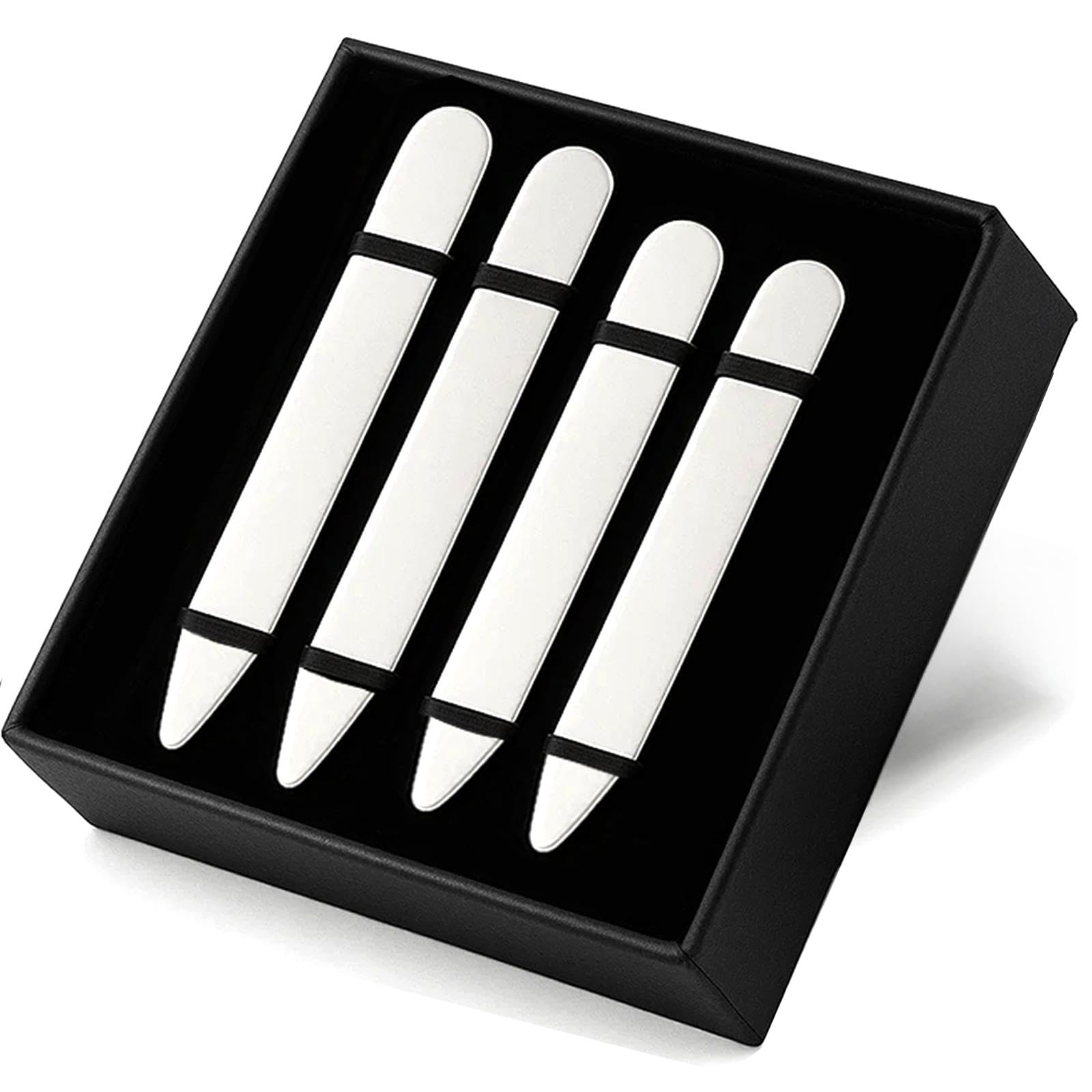 aolvo Stainless Steel Collar Bars (Magnets Not Included), Metal Lapel Bars for Men, Pack in Gift Box-picture-53