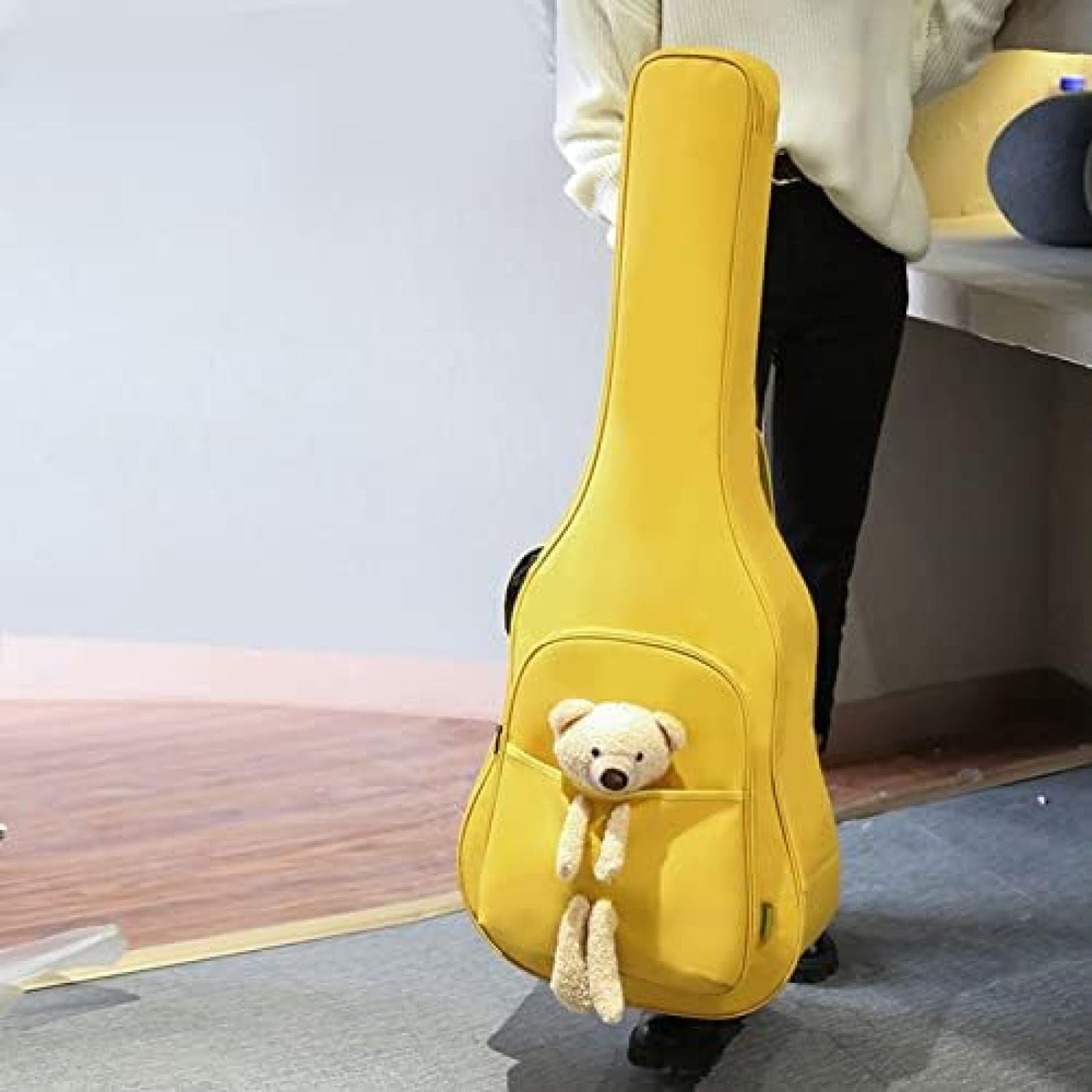 40/41-calowy Pokrowiec Na Gitarę Elektryczną Gruby Plecak Miękki, Solidny Futerał Na Gitarę Z Regulowanymi Paskami Na Ramionach, Wodoodporna Włóknina Wnętrze Pogrubionej Podkładki Z Gąbki Z Kiesze