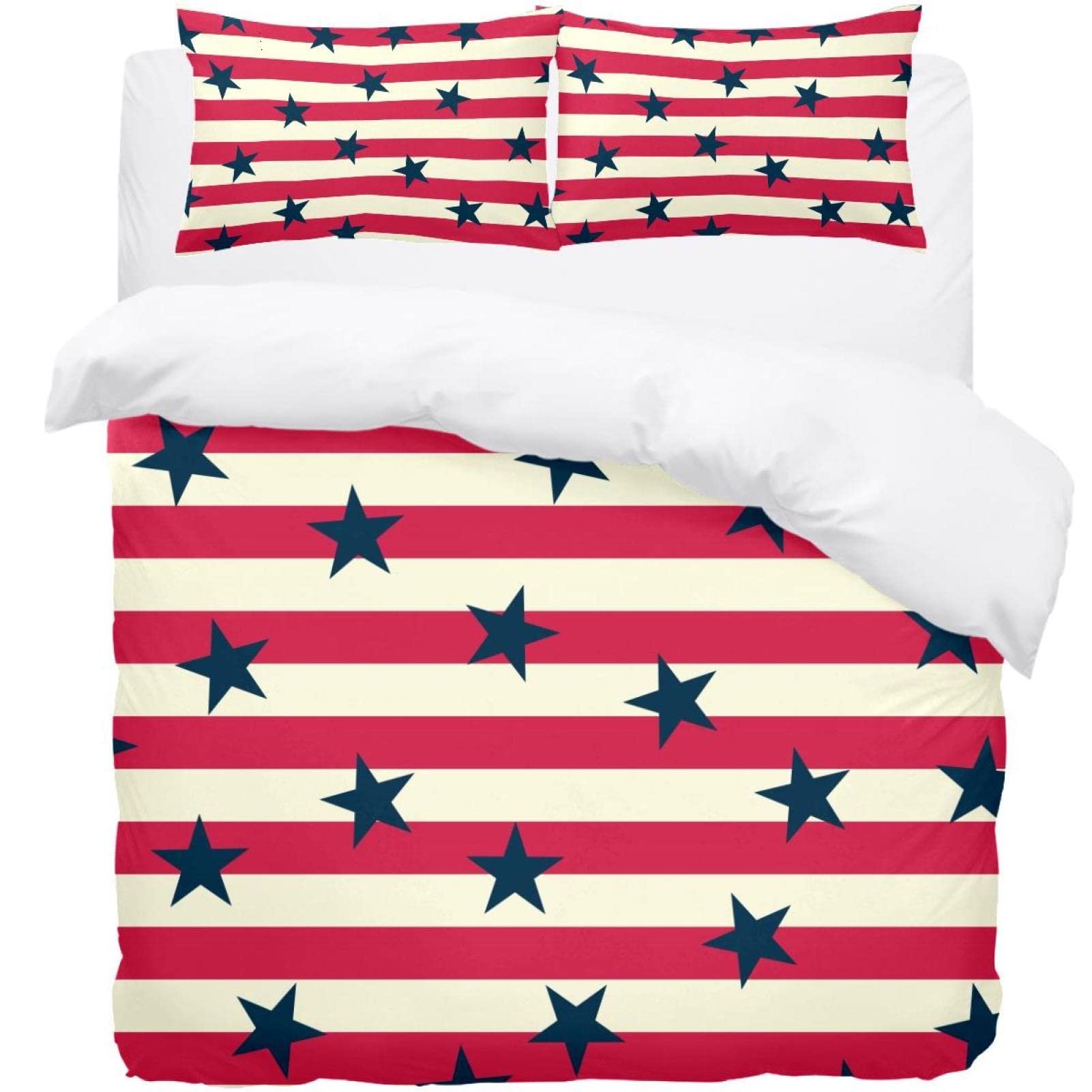 Housse de couette étoiles rouge et blanc pour une chambre chaleureuse et cocooning