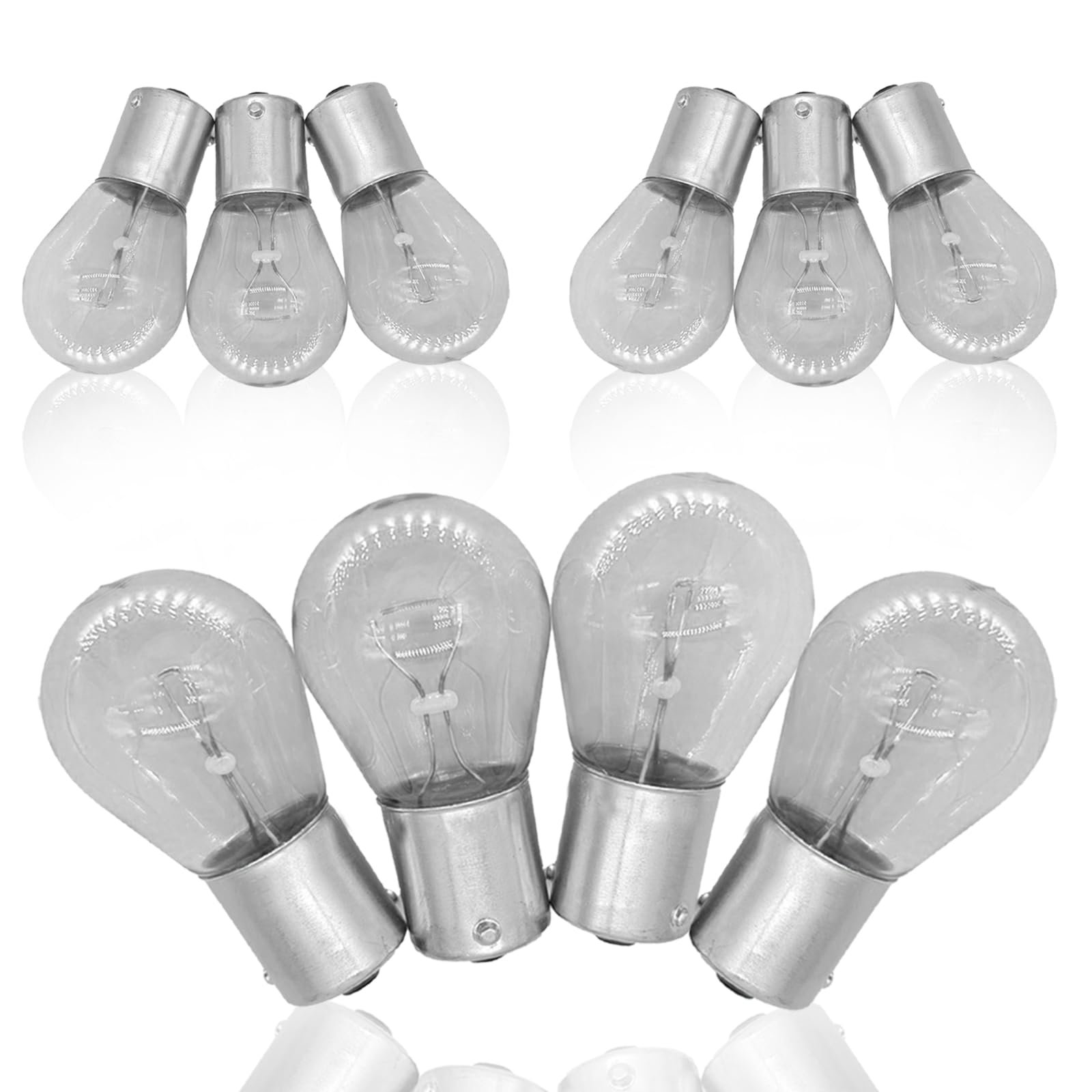 10-Pack 1141 Brake Light Bulbs - 12V21W, Flat Foot Single Filament, For Most Cars - View #7