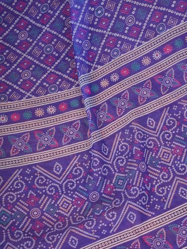 Image of Satrani Women's Linen Printed & Zari Border Ready To Wear One Minute Pre Pleated Readymade Saree with Unstitched Blouse Piece
