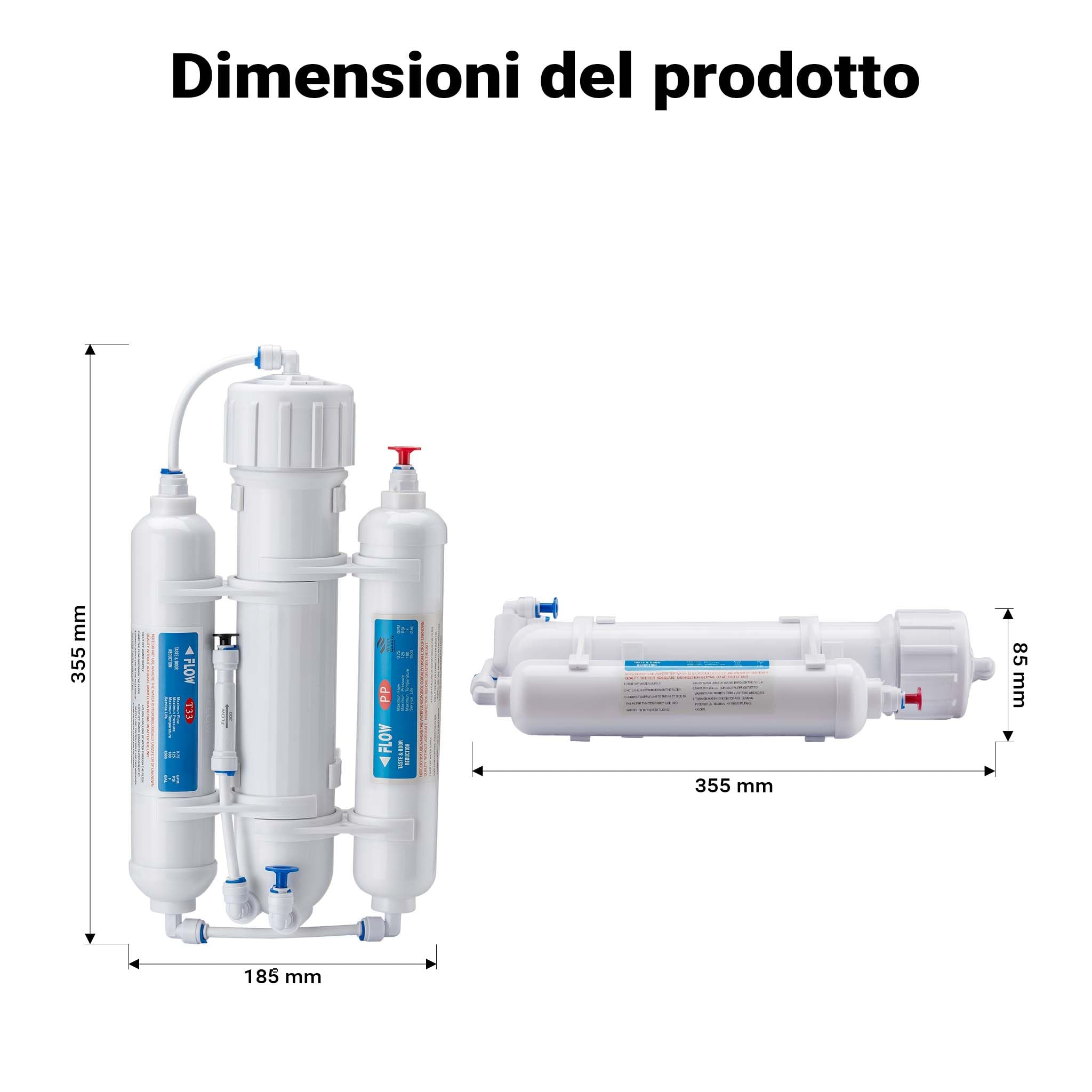 Naturewater Impianto a osmosi inversa a 3 stadi (RO) 190l/giorno 50GPD
