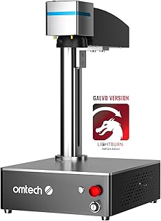 OMTech 30W Fiber Laser Engraver with LightBurn, Laser Marking Machine with Red Dot Pointer for Metal Marking, 5.9"x5.9" Me...