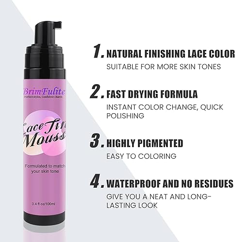 Miniatura 2 de Mousse de tinte de encaje para pelucas fundidas altamente pigmentadas tinte de peluca para mujeres, pelucas de encaje para pelucas de encaje con