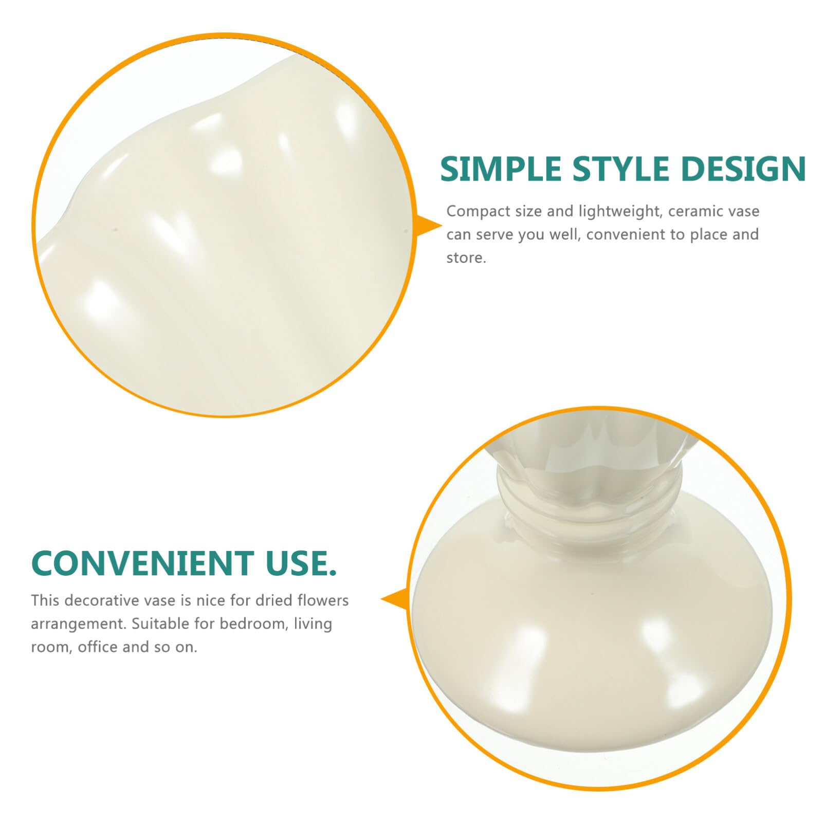 Beige Ästhetische Keramikvase, Große Vase für Trockenblumen