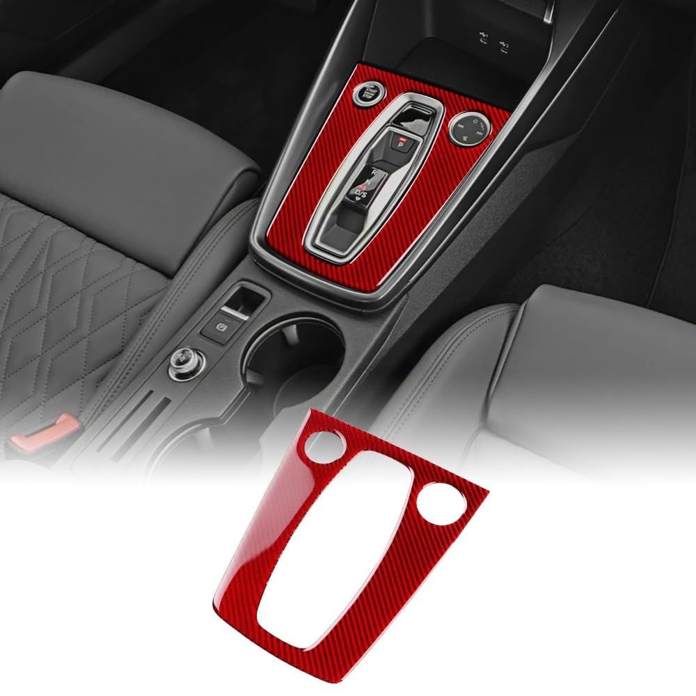 GIOPSQ Carbon Fibre Centre Console Gear Lever Frame Panel Sticker, for Audi A3 S3 8Y 2025-2026, Indoor Car Decoration Accessories rewr/red/A